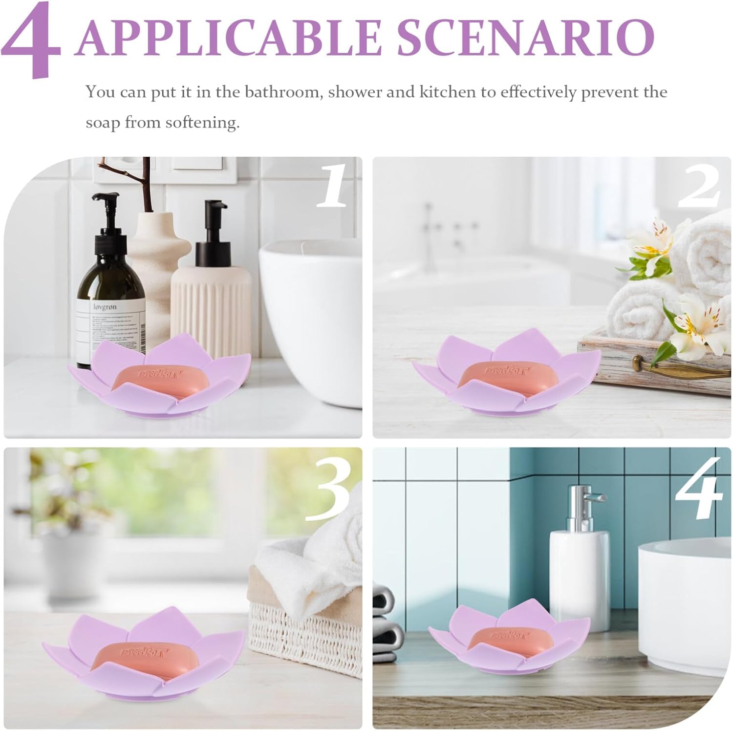 NOLITOY 2pcs Silicone Soap Dishes with Drainage
