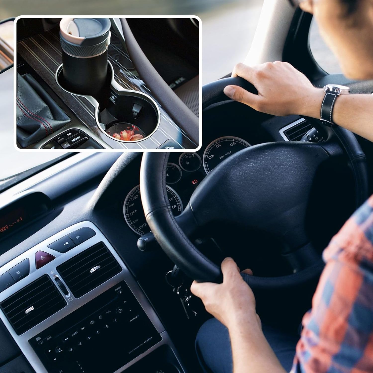 Takiito Fantasy Flower Car Cup Holder Coasters 2 Pack