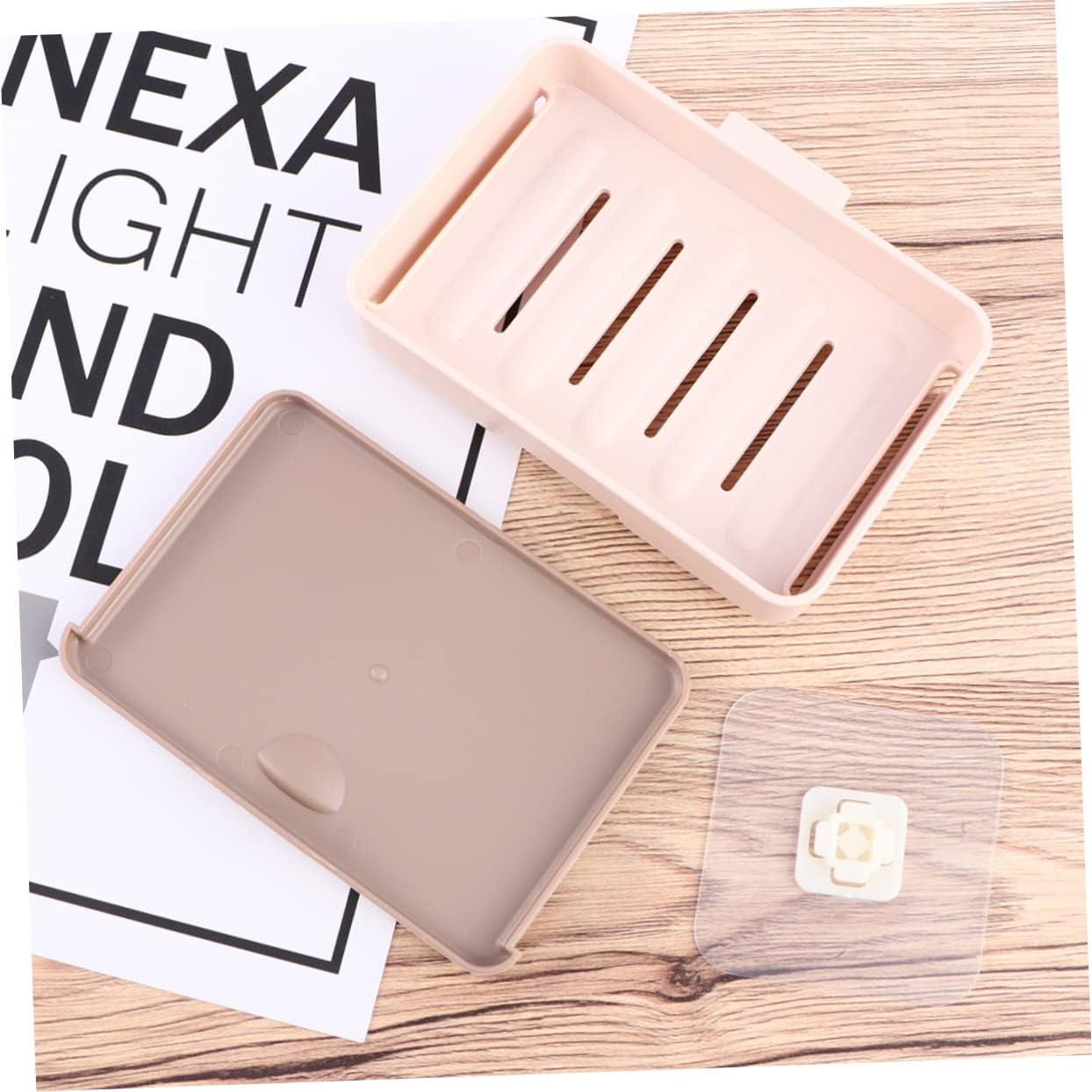 Ciieeo Wall-Mounted Soap Holder Khaki Drainage Dish