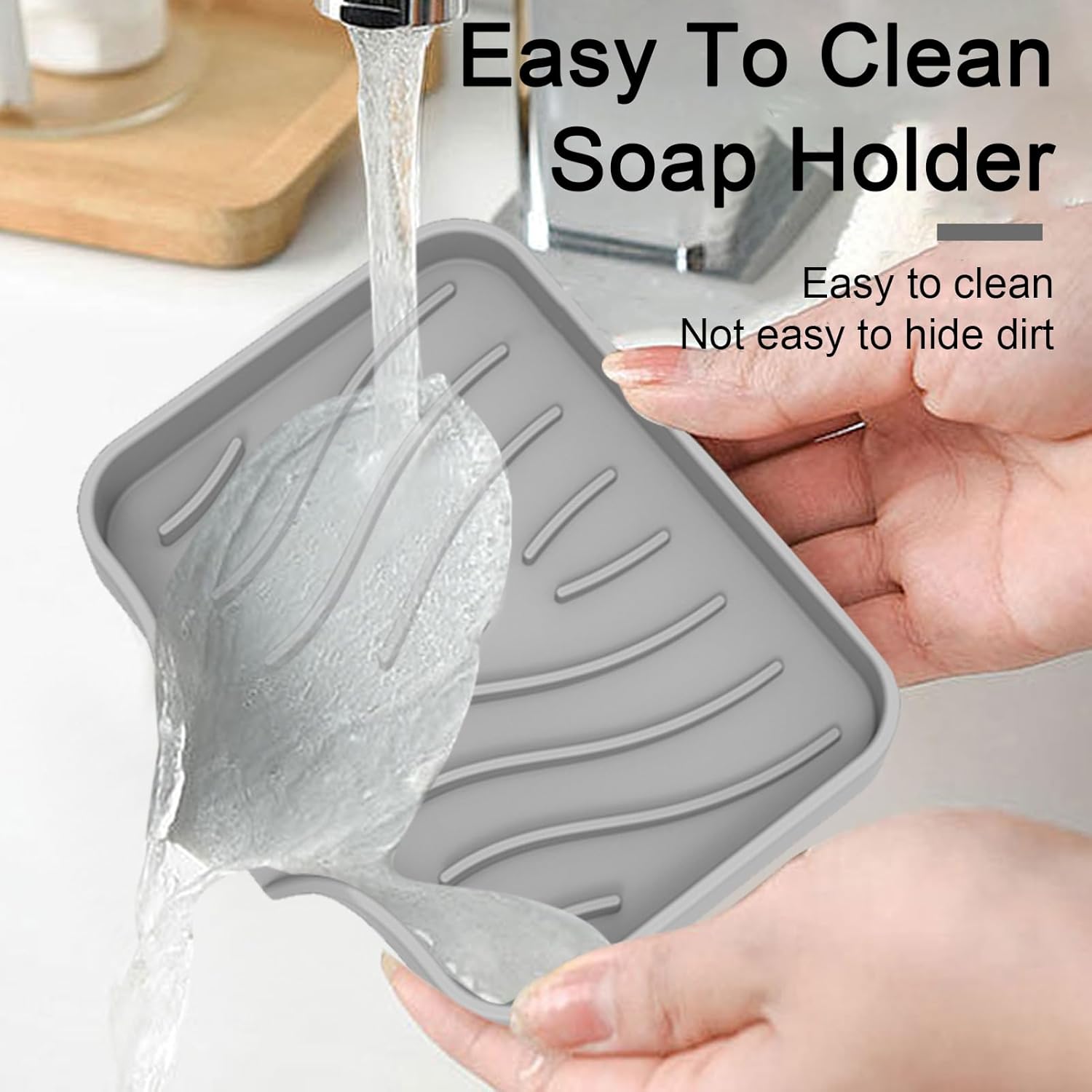 Curfair Soap Dish Black with Suction Cup and Quick Dry Design