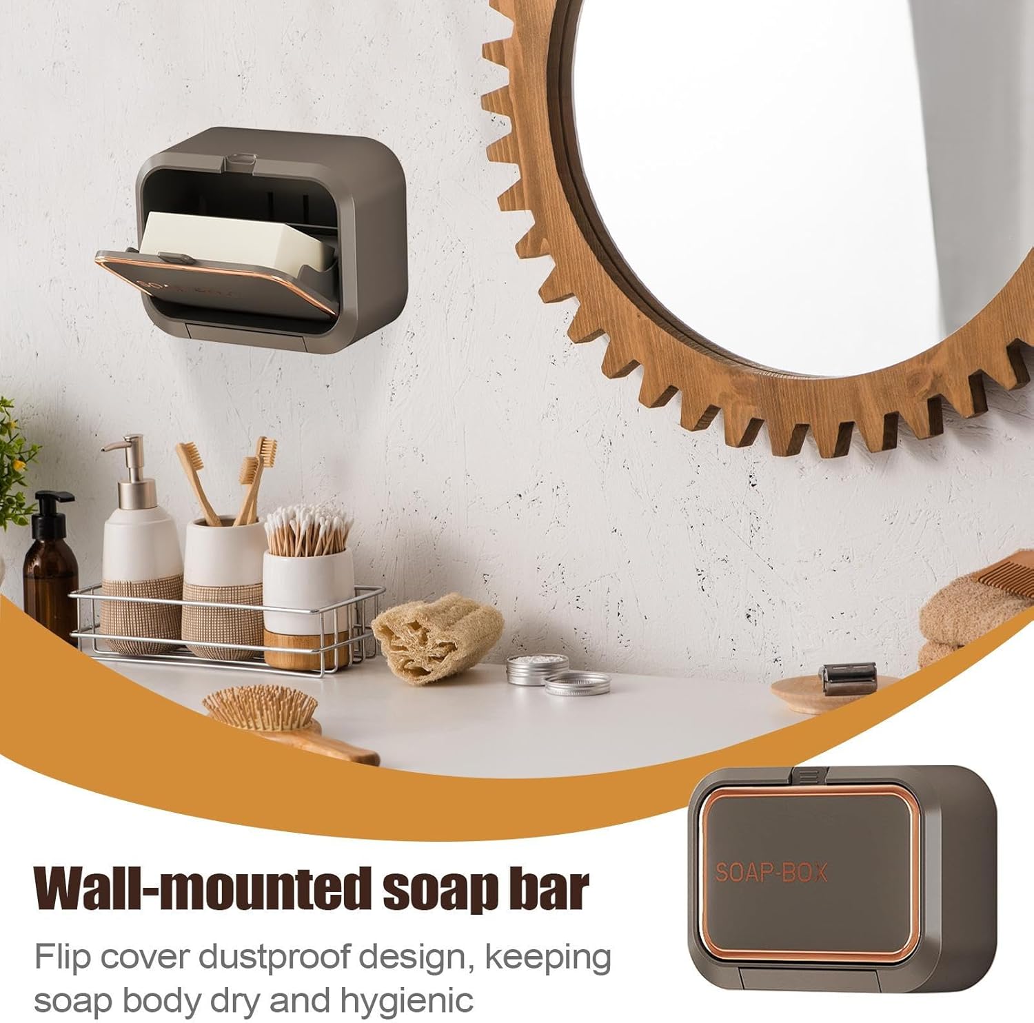 Wall Mount Soap Holder with Vapor Isolation Cover