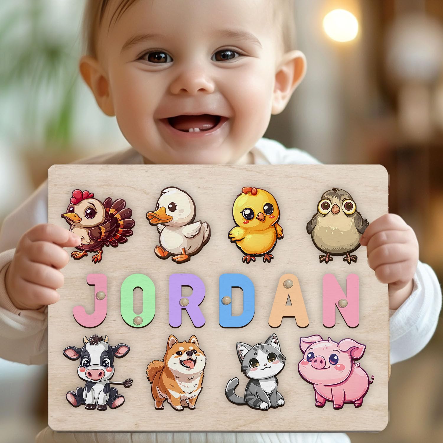 Personalized Wooden Name Puzzle for Toddlers