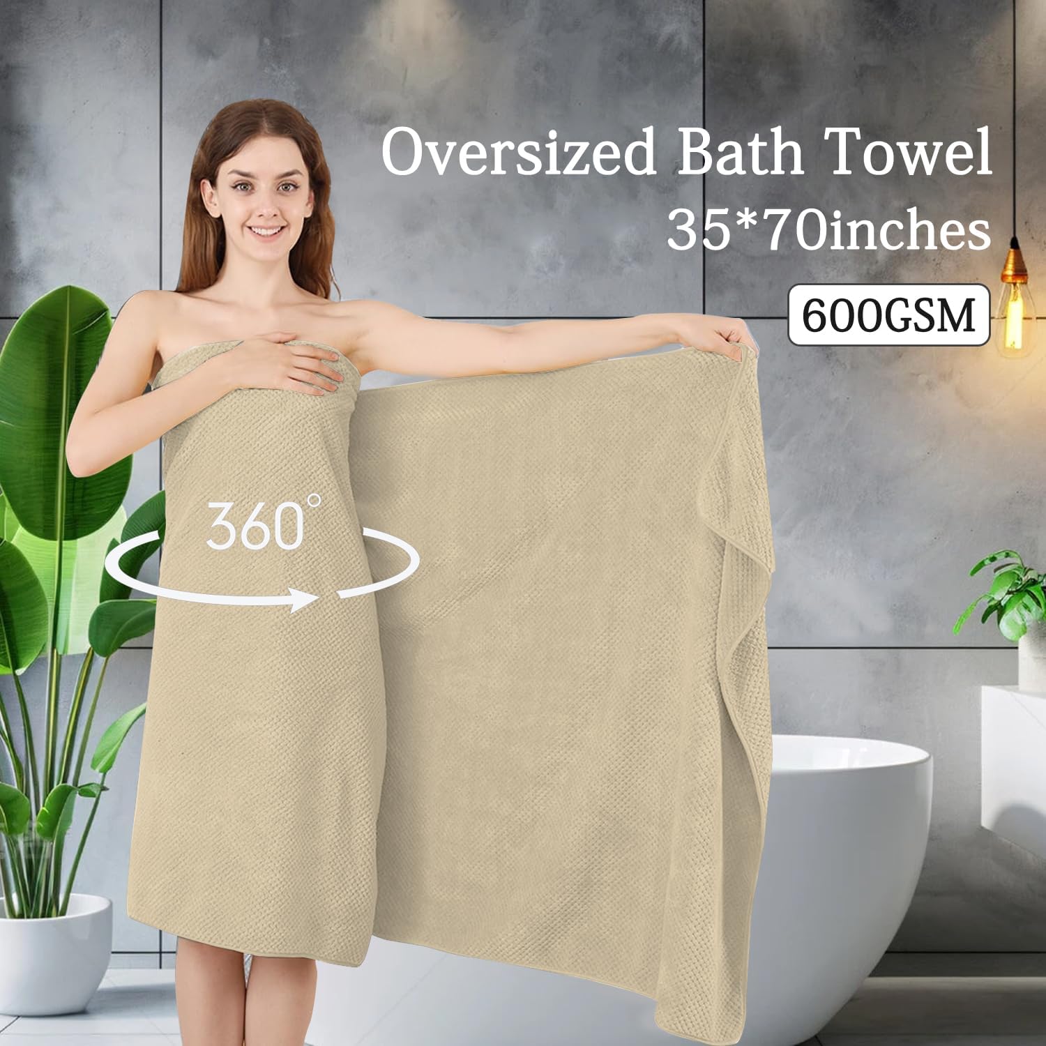 Hailea 4-Pack Bath Towels Set - 35x70 Inches