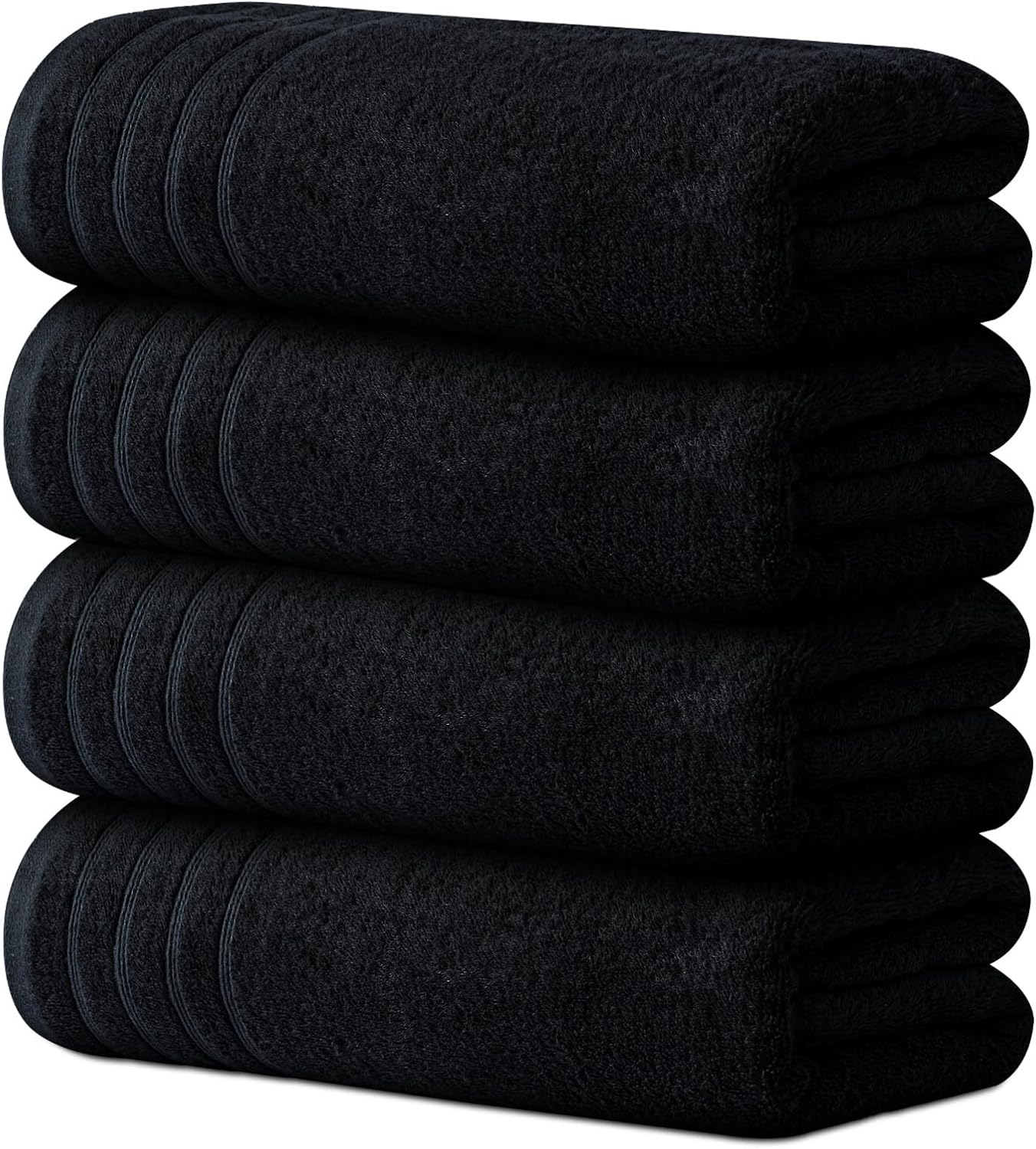 Avalon Towels Set of 4 30 x 60 Inches Soft Bath Towels Black