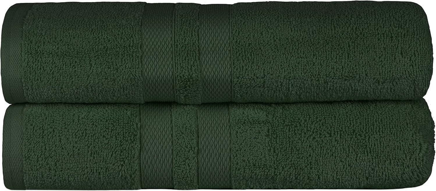Superior Ultra-Soft 2-Piece Cotton Bath Sheet Set - Forest Green