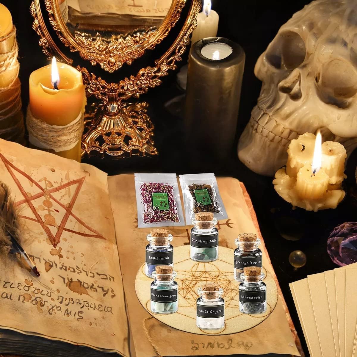 AOSEE Witchcraft Supplies Kit 52Pcs for Beginners