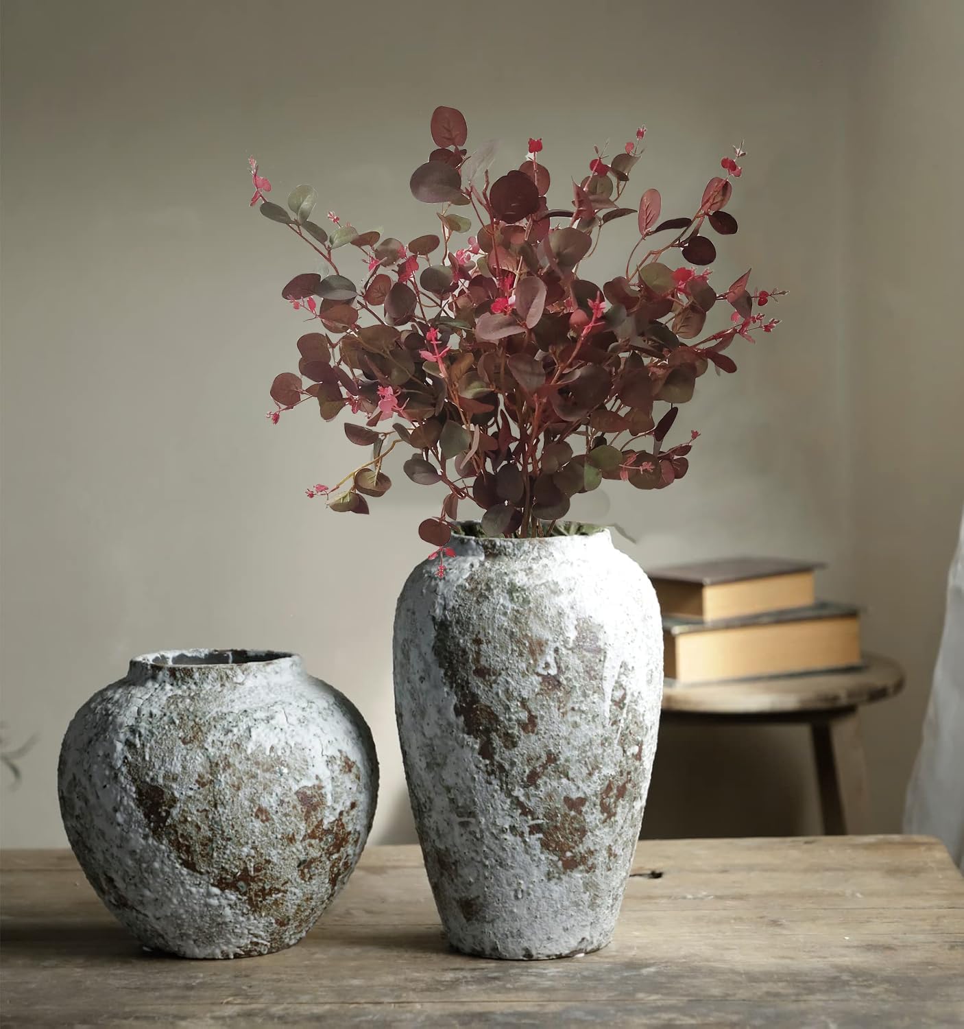 FUNORNAM 3Pcs Artificial Eucalyptus Leaves Stems for Home Decor