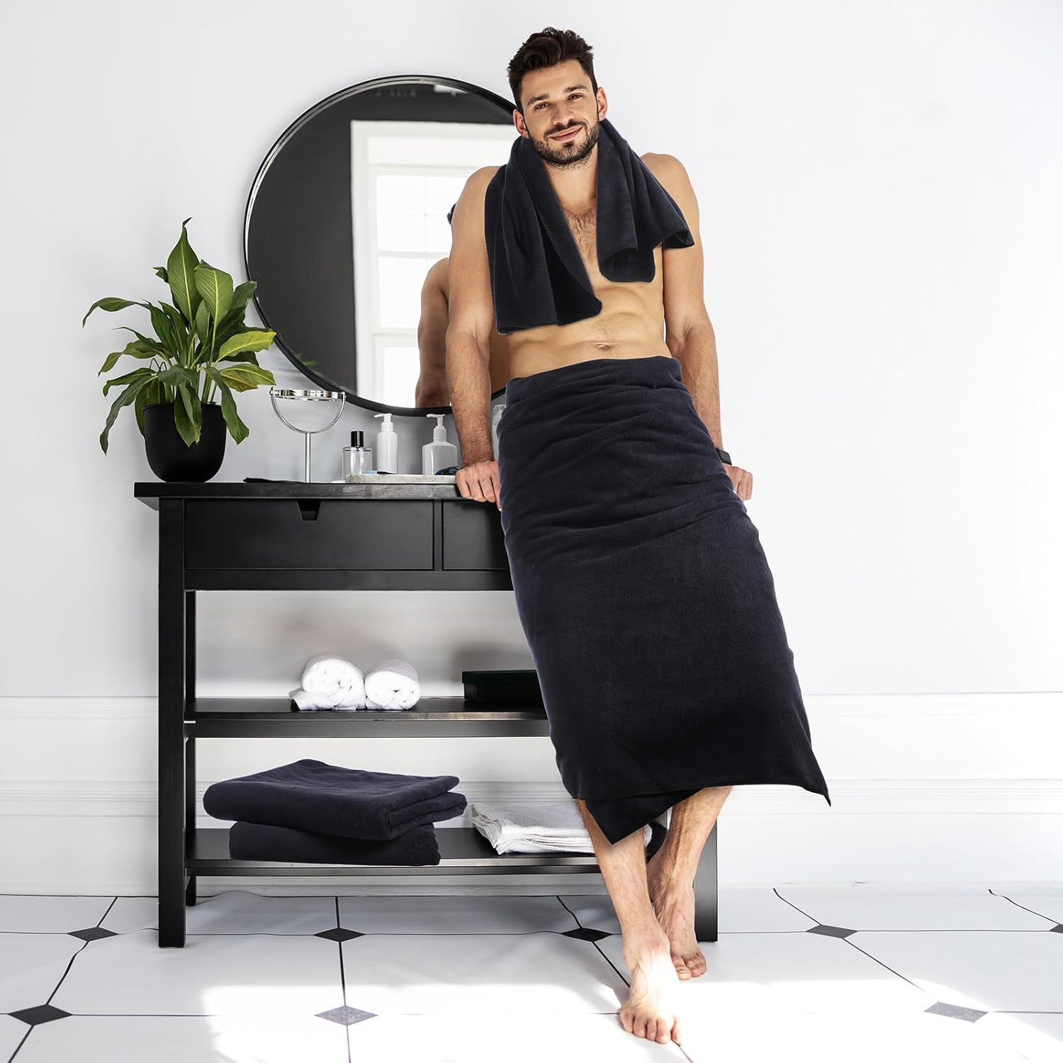 Mixweer 24 Piece Oversized Microfiber Towel Set