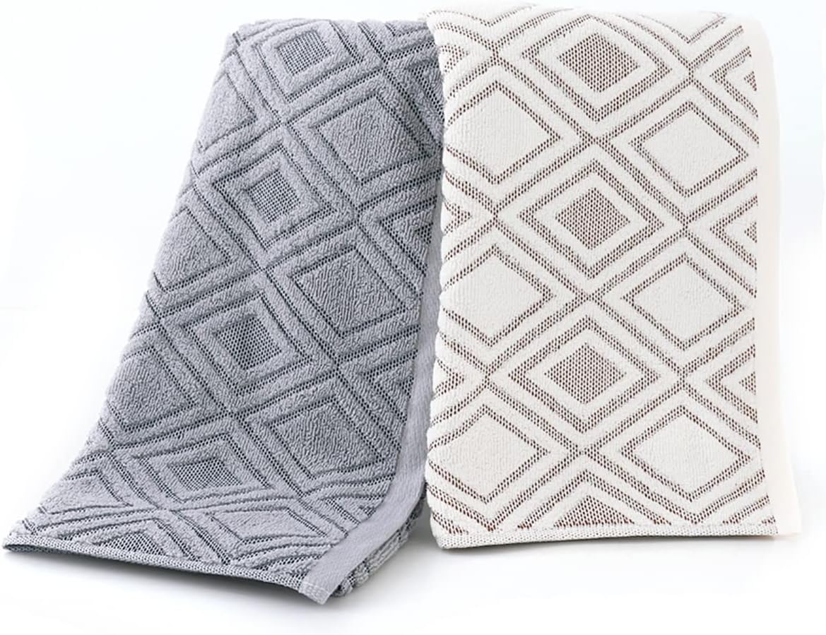 Pidada Bath Towel Diamond Pattern 100 Cotton Soft Absorbent Towel