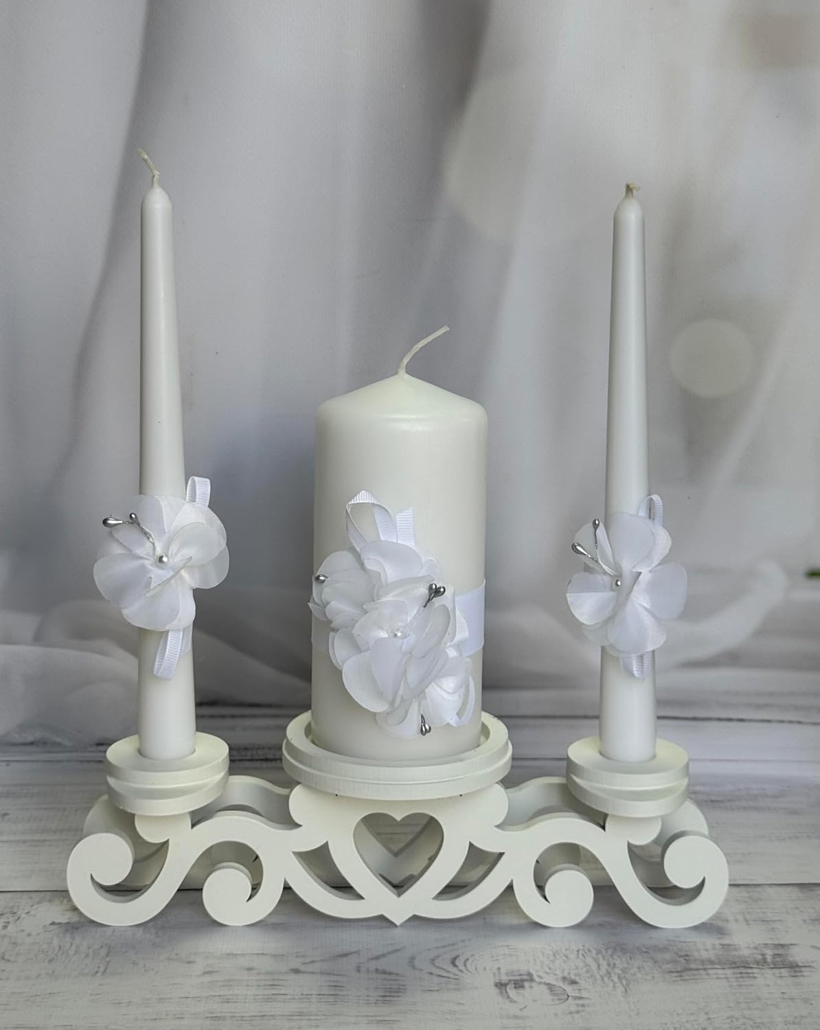 Magik Life Unity Candle Set - White Wedding Unity Candles
