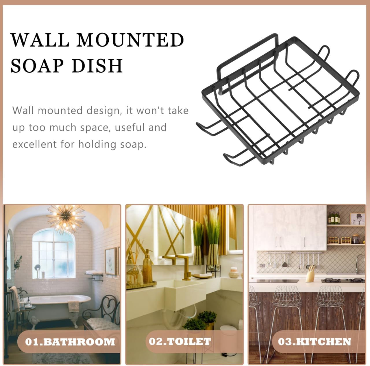 Unomor Wall Mounted Soap Holder Rustproof