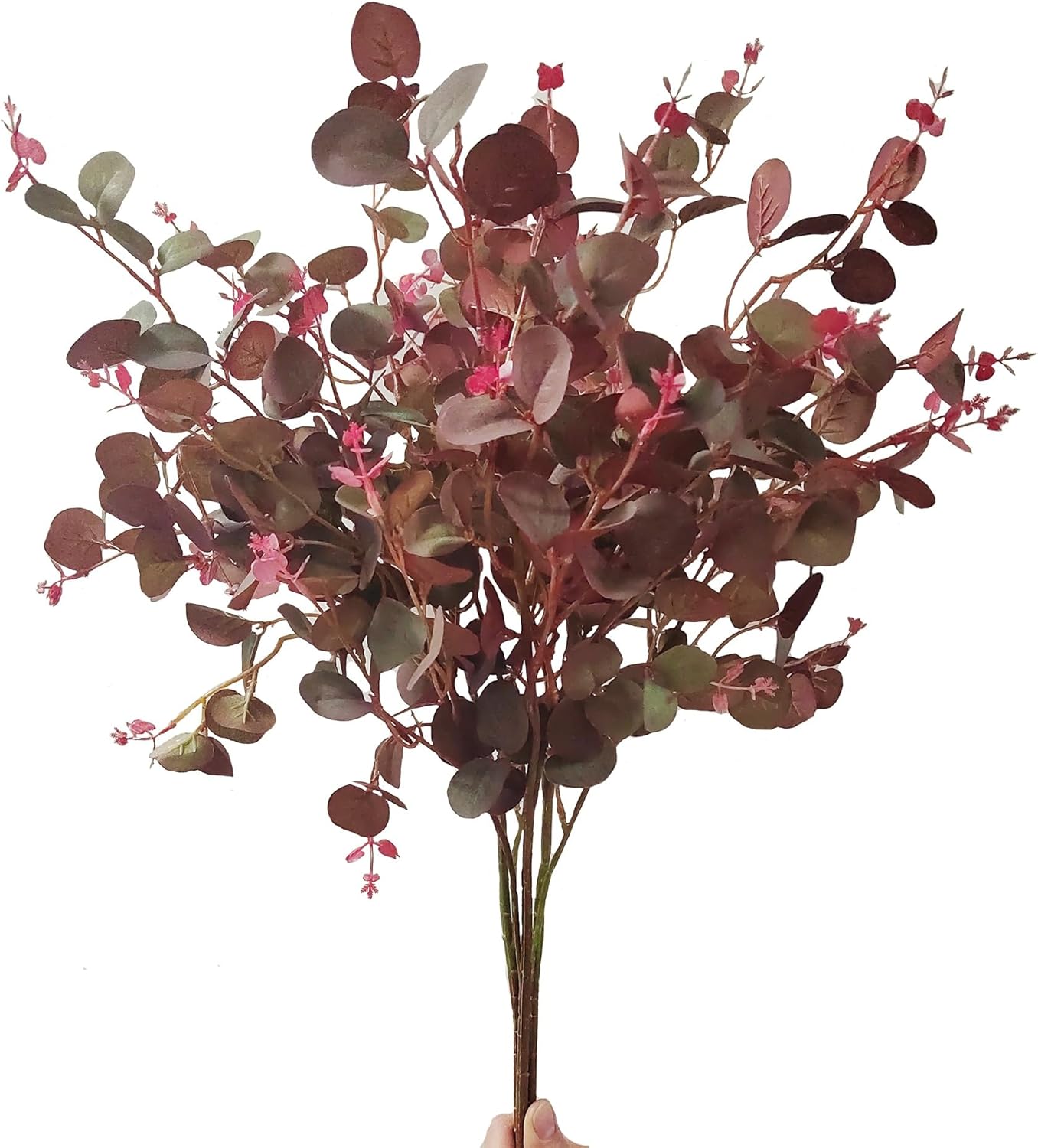 FUNORNAM 3Pcs Artificial Eucalyptus Leaves Stems for Home Decor
