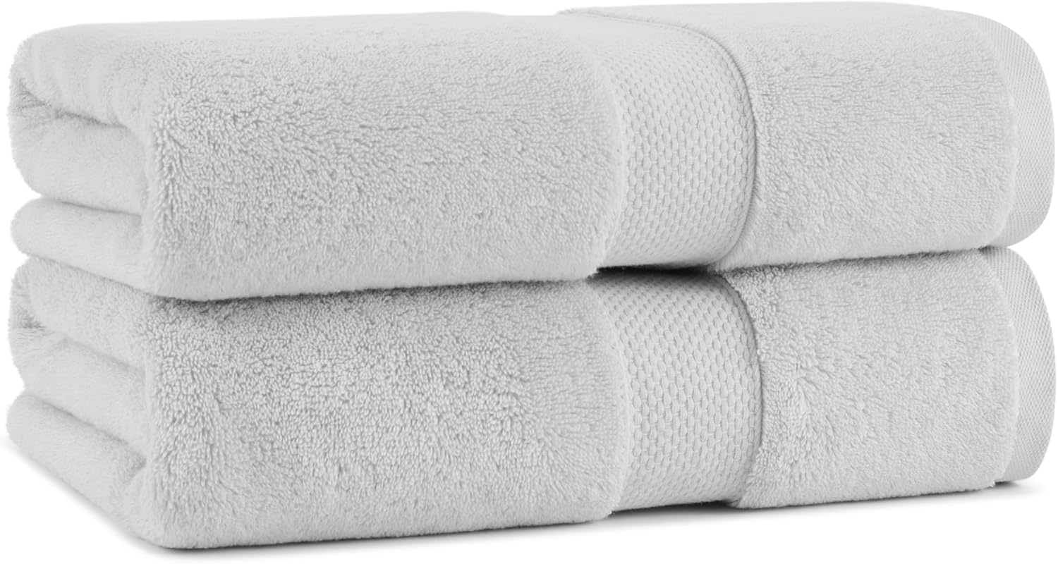 Aston Arden Egyptian Bath Towels - 2 Pack Light Grey
