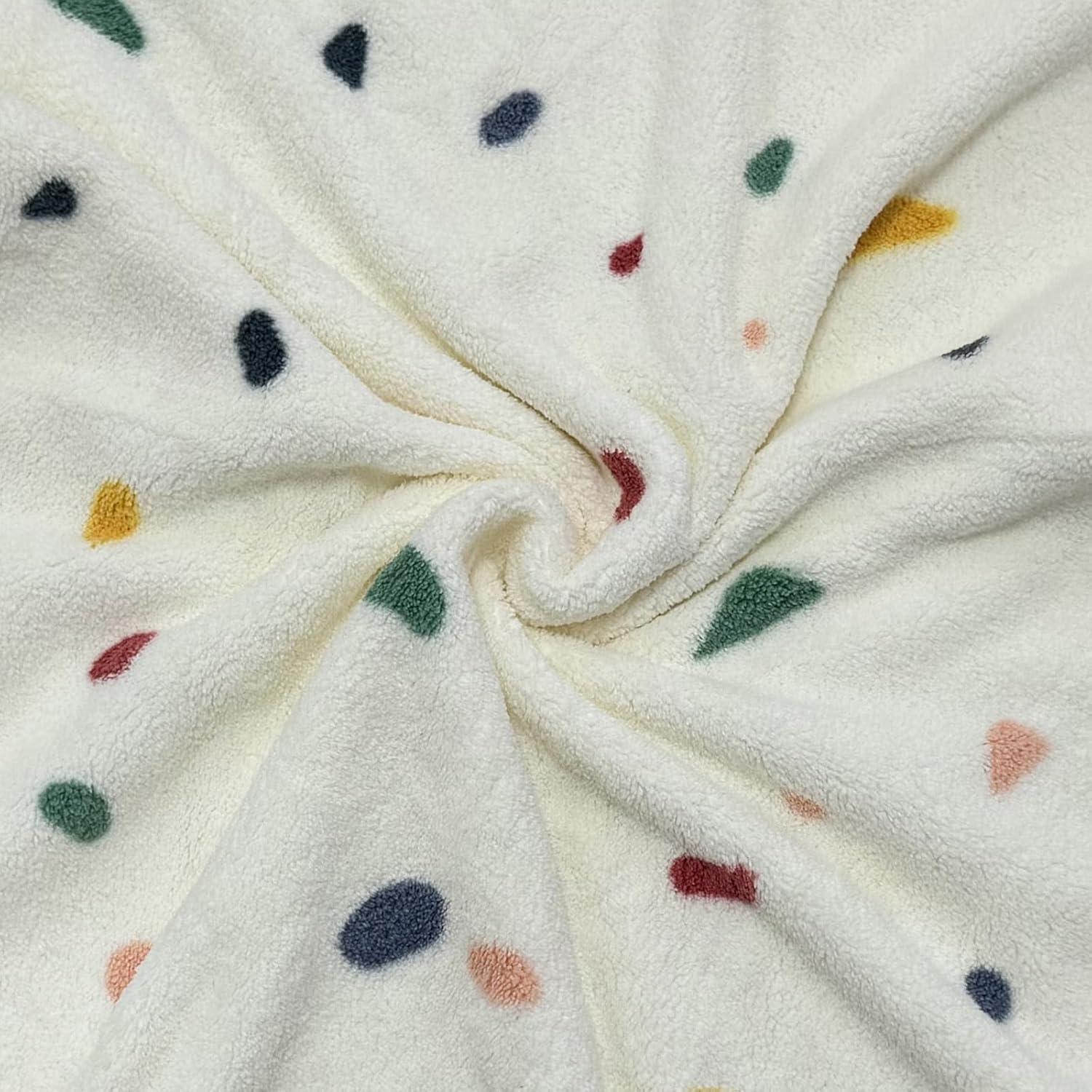USTIDE 3 Piece Towels Set Multicolor Dots Pattern