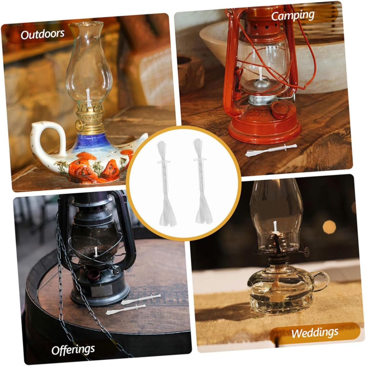 FUNOMOCYA Pcs Fiberglass Wick Replacement for Oil Lamps and DIY Candles