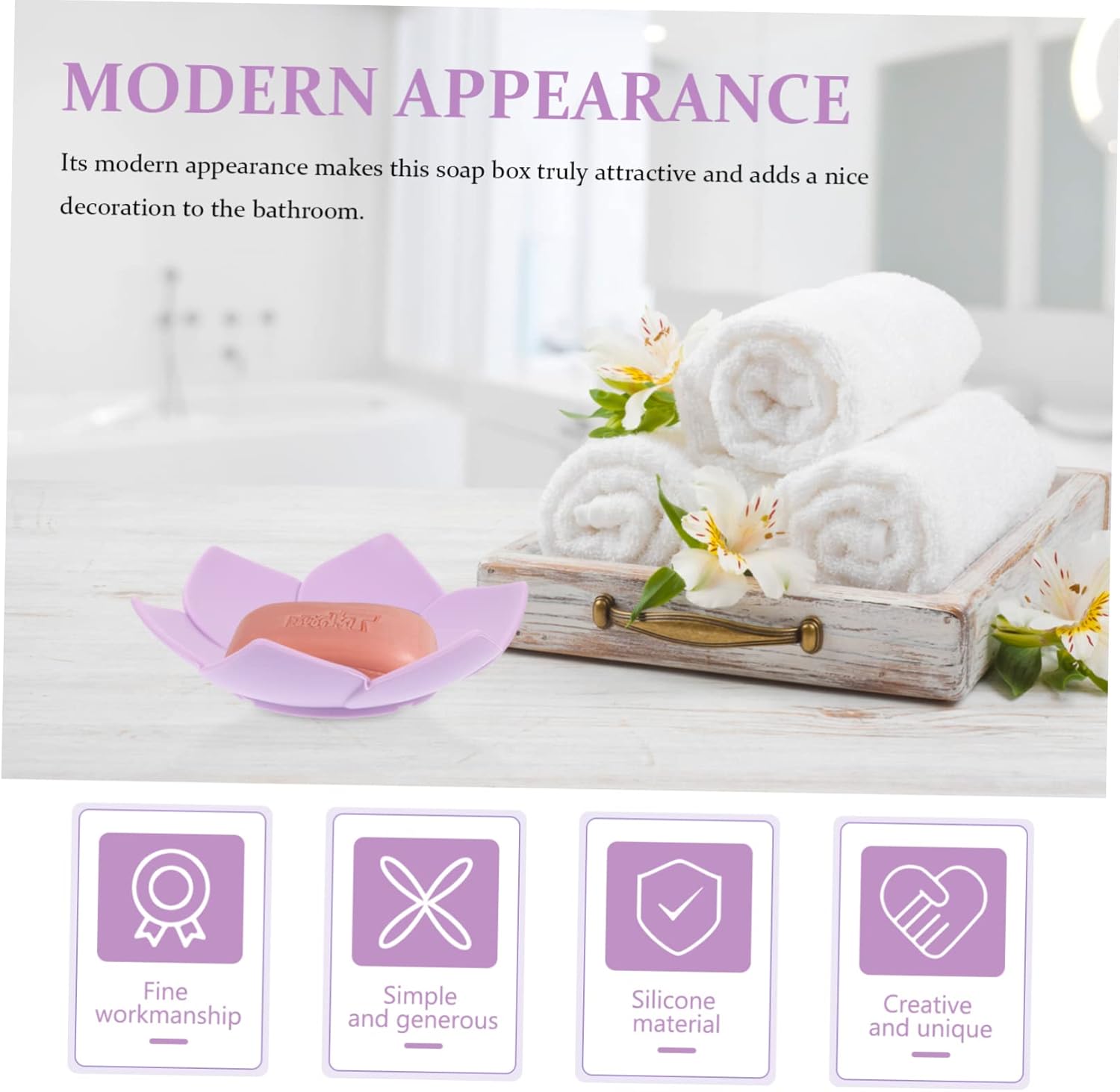 2pcs Silicone Soap Trays Drainage Stylish Bathroom Holder