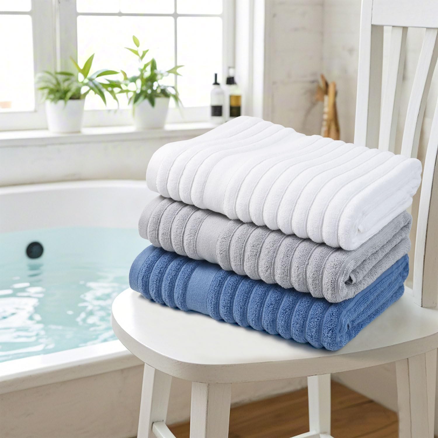 Jacquotha Light Grey Bath Towels 2 Pack