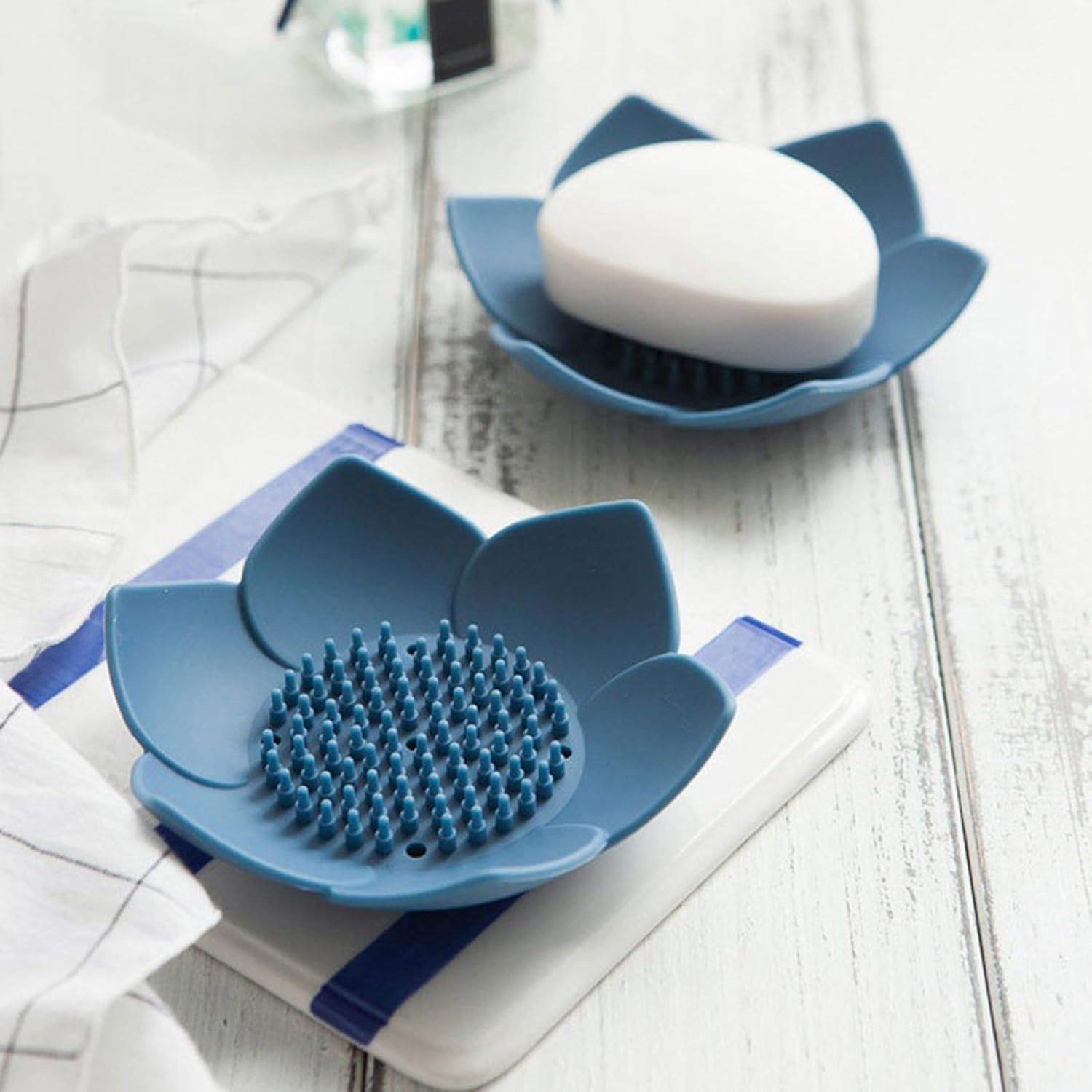 Curfair Pink Lotus Soap Dish with Non-Slip Base