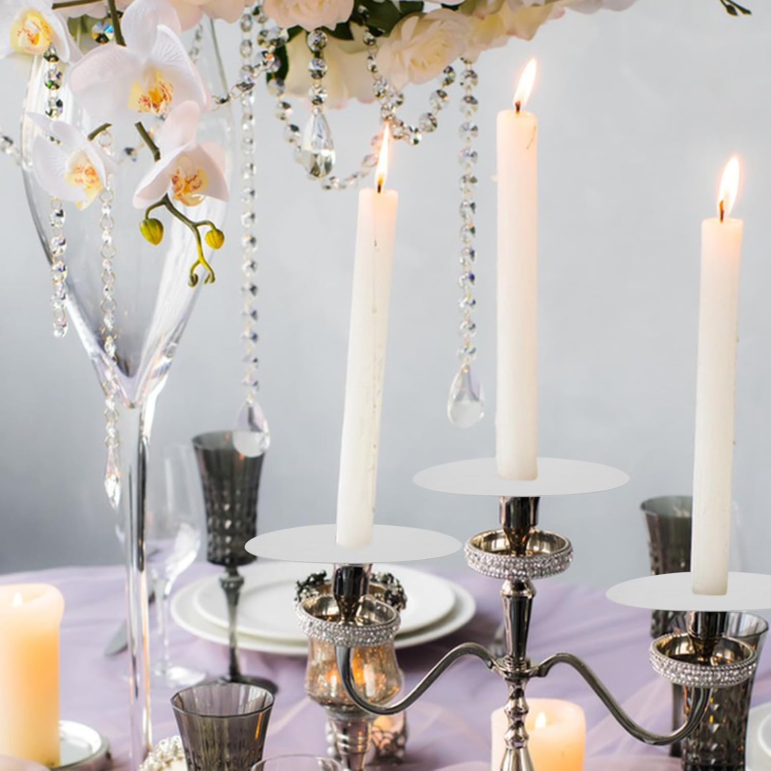 Garneck 300 Pcs White Candle Drip Protectors
