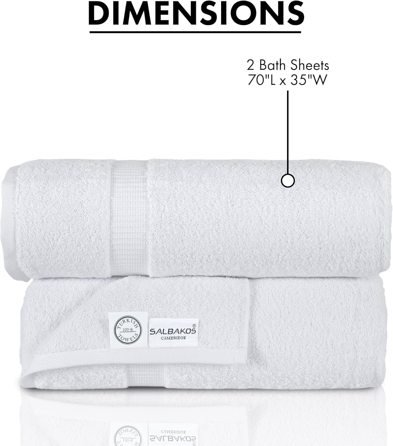 SALBAKOS Premium Jumbo Bath Sheet 2 Pack