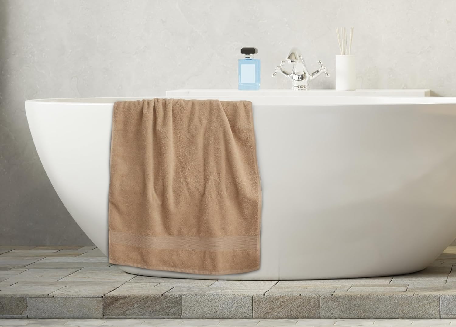 COTTON CRAFT 8-Piece Towel Set - 500 GSM Beige Bath Towels