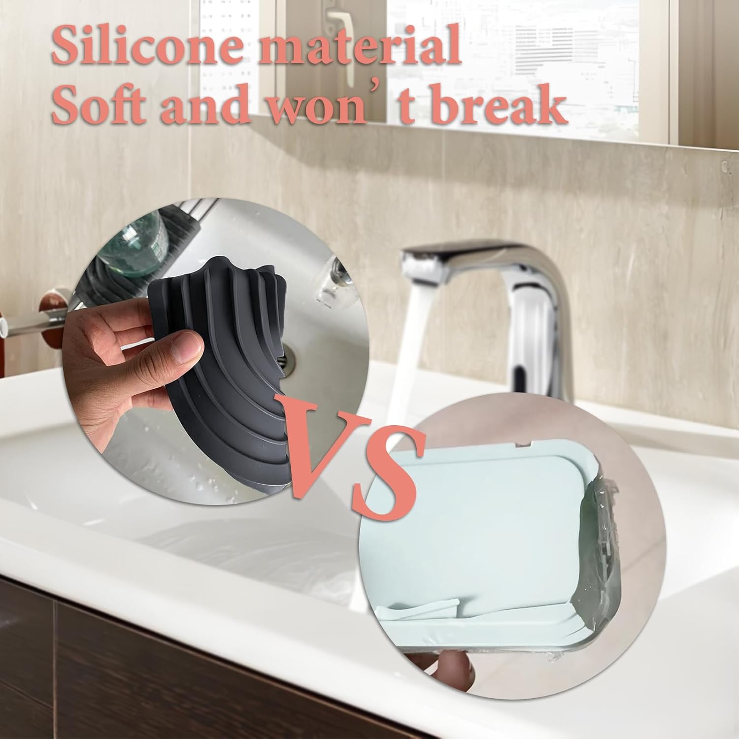 CAROYINO Soap Dish with U-Shaped Design Black 1