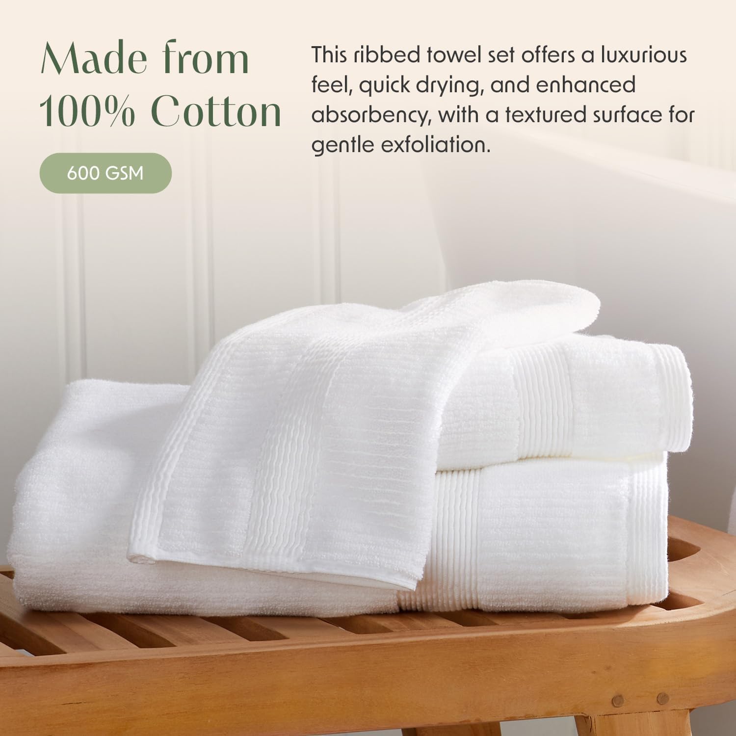 Springtree Home White Bath Towels Set of 6