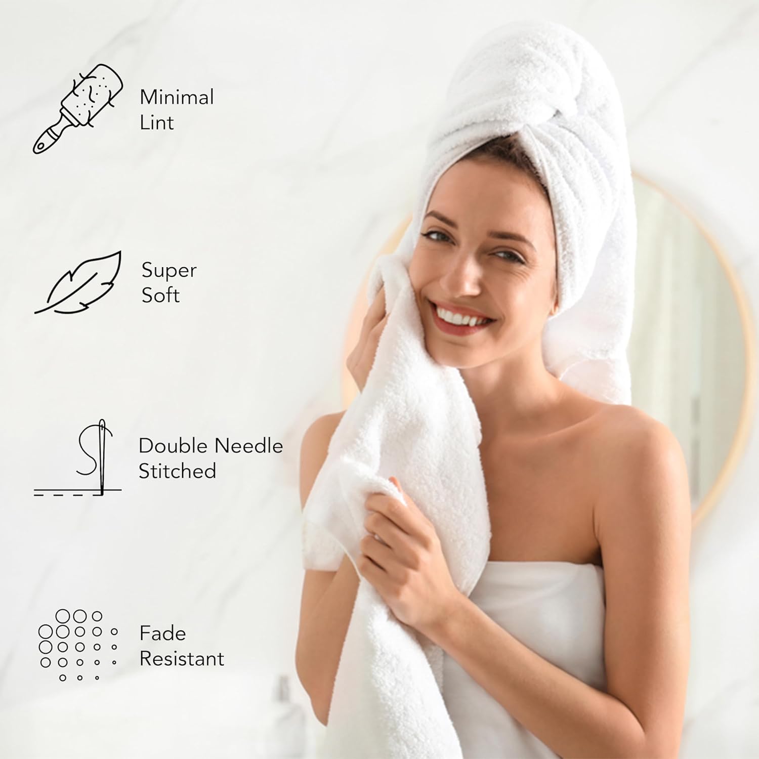A1 Home Collections Bath Towels Set of 6
