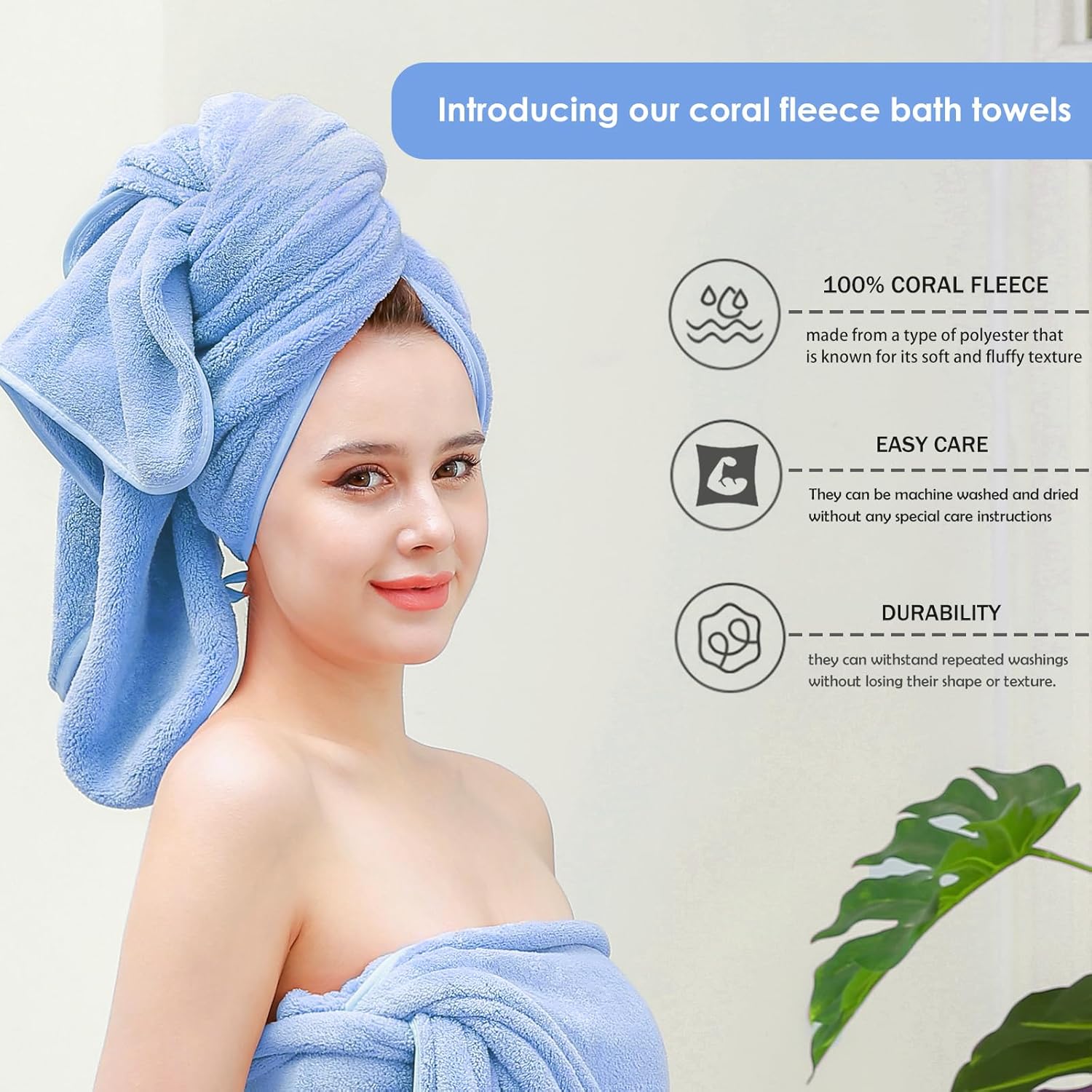 GraceAier Ultra Soft Bath Towels 4 Pack 1