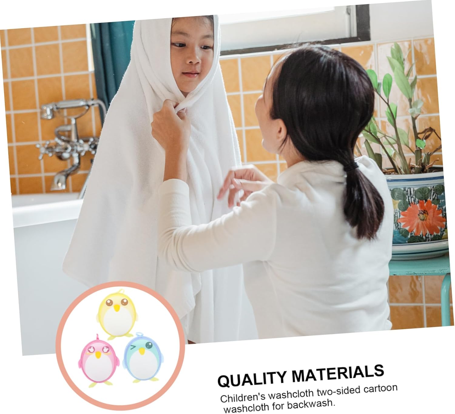 VINTORKY 3 Pack Cartoon Shower Foaming Towels for Kids