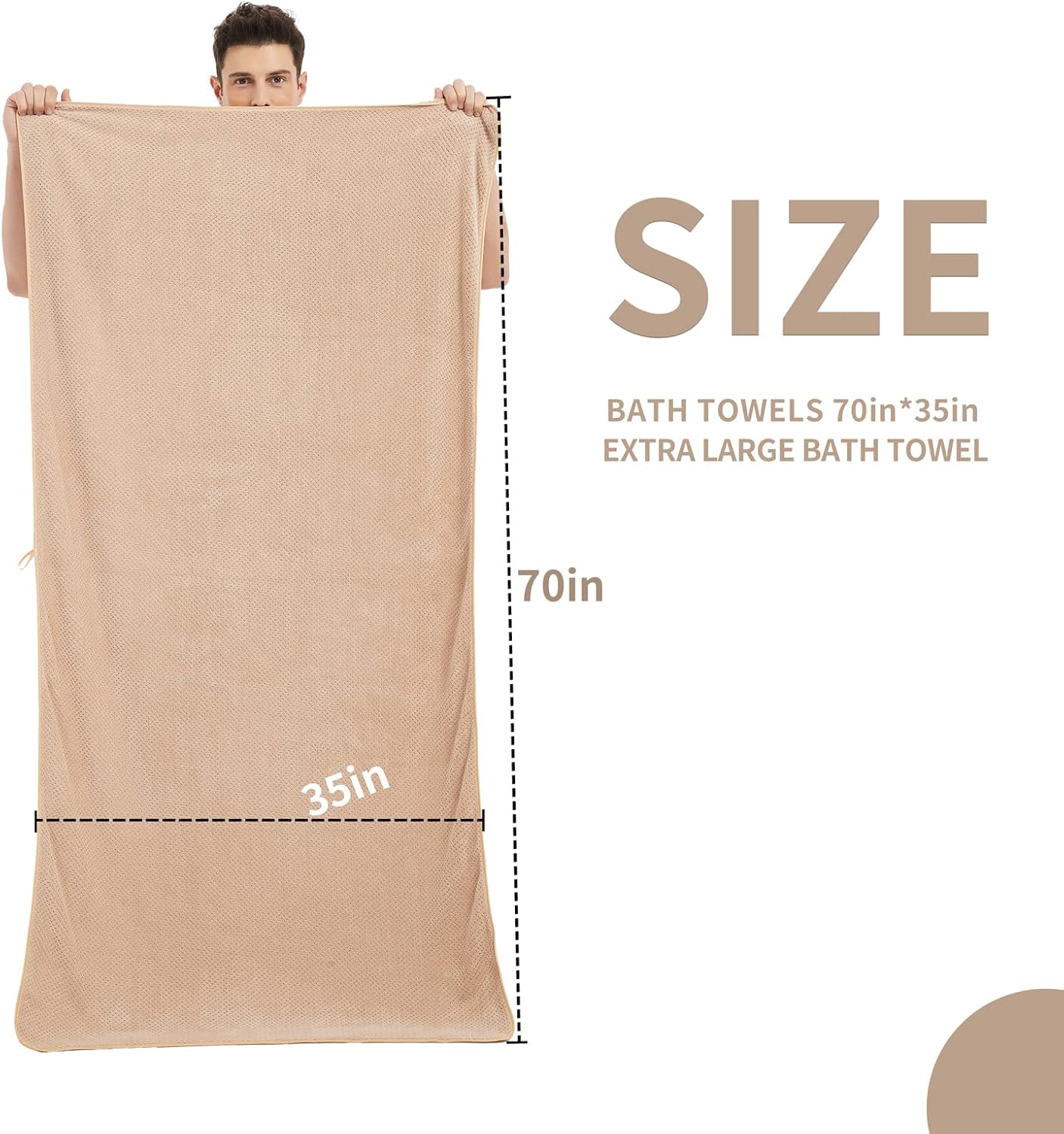 OLESTER Microfiber Bath Towel Set Brown 2 Pack 1