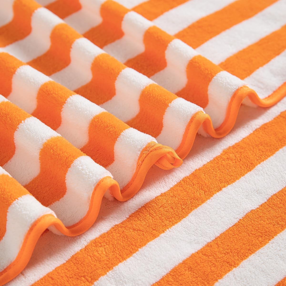 18 Pcs Orange Cabana Stripe Towel Set for Home Spa Gym