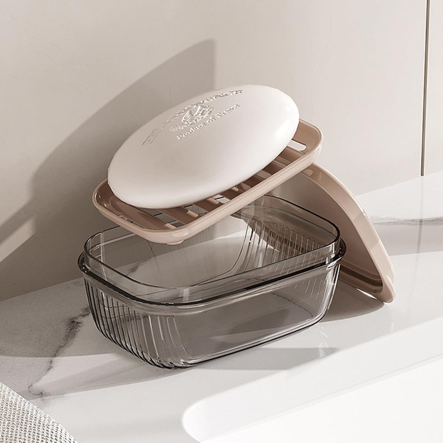 Leakproof Travel Soap Container with Lid and Drainage Tray