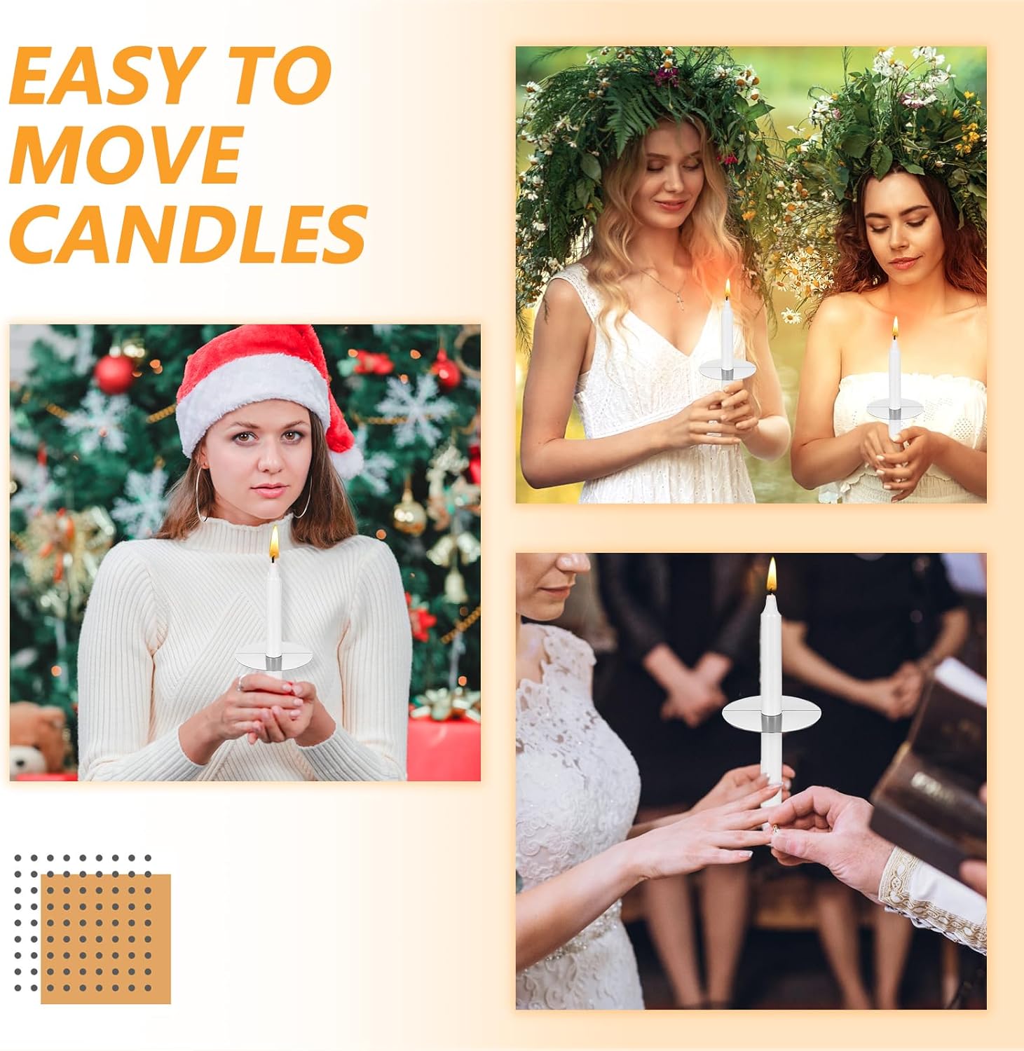 300 Pack Taper Candle Drip Protectors for Church Services