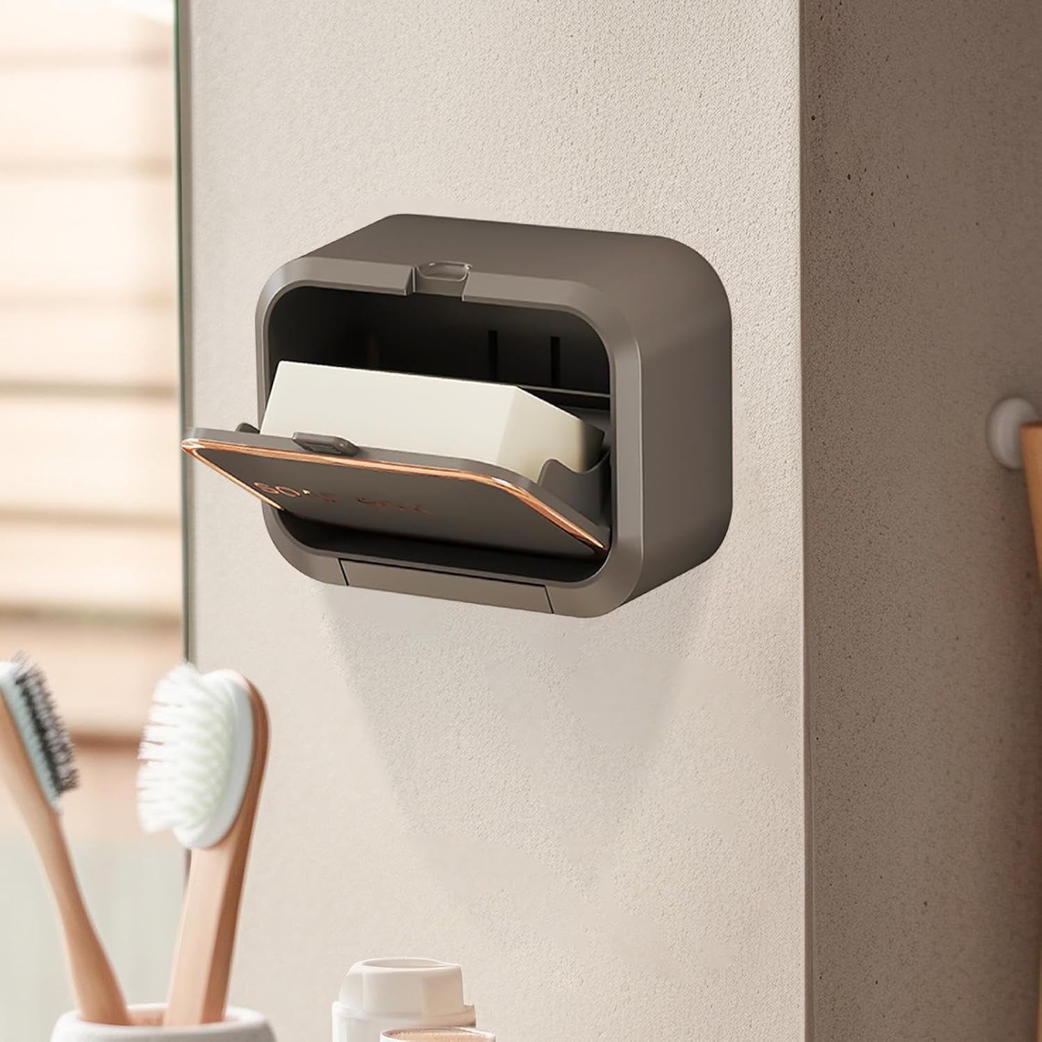 Wall Mount Soap Holder with Vapor Isolation Cover