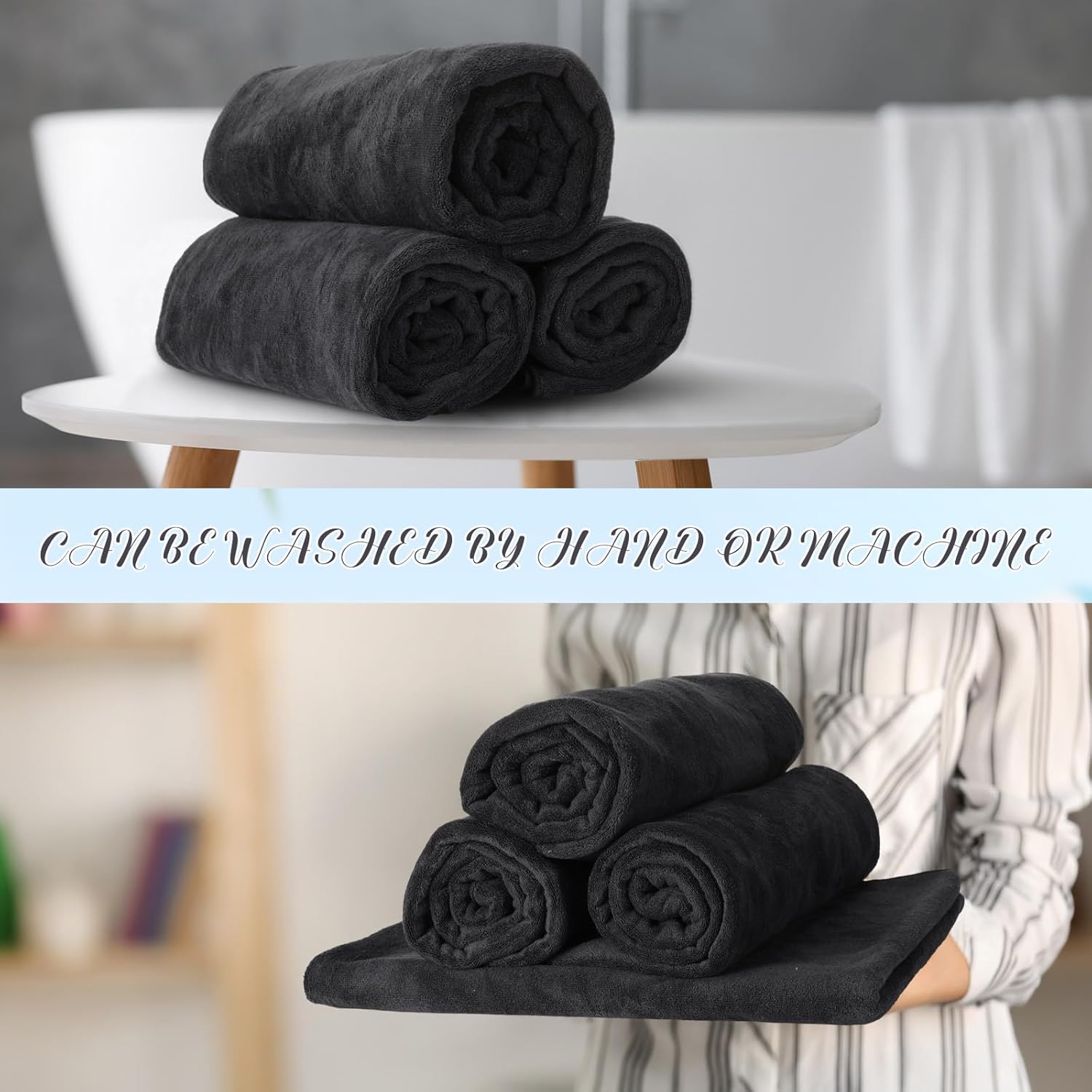 16 Pack Microfiber Bath Towels Bulk - Soft and Durable