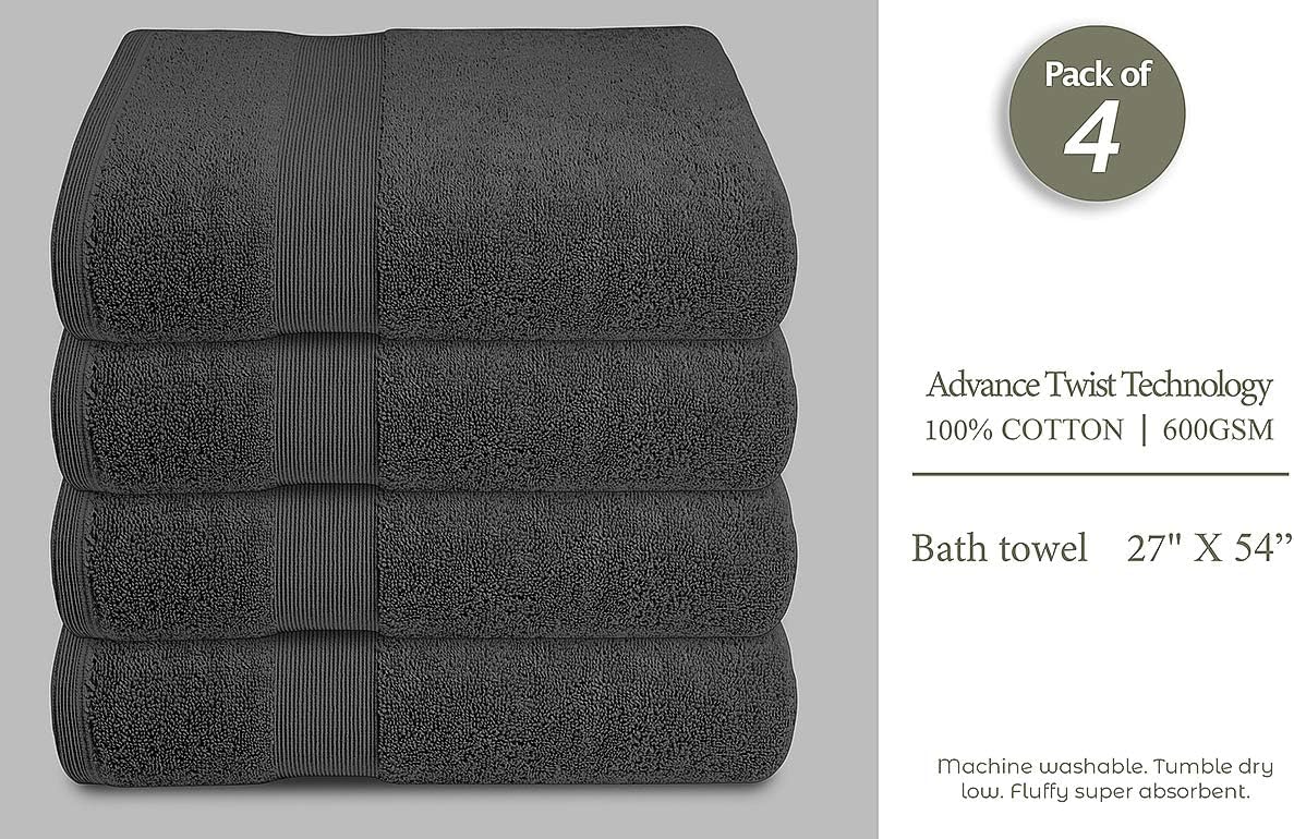 Softolle Luxury Bath Towels Set of 4 27 x 54