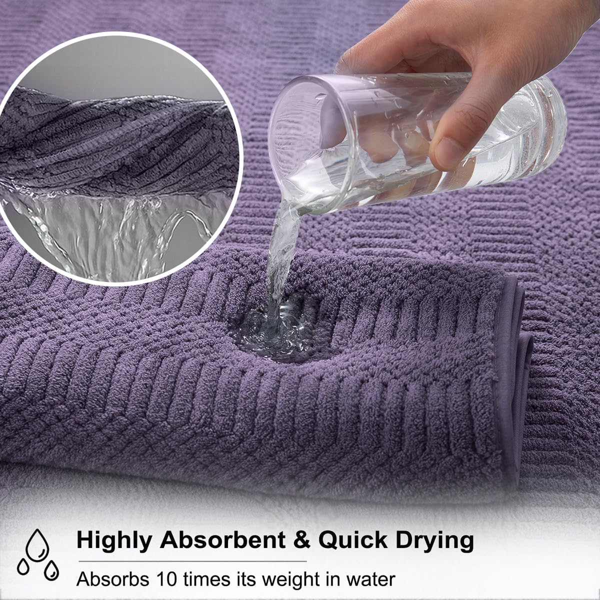 Oliven 8 Piece Oversized Purple Bath Towel Set