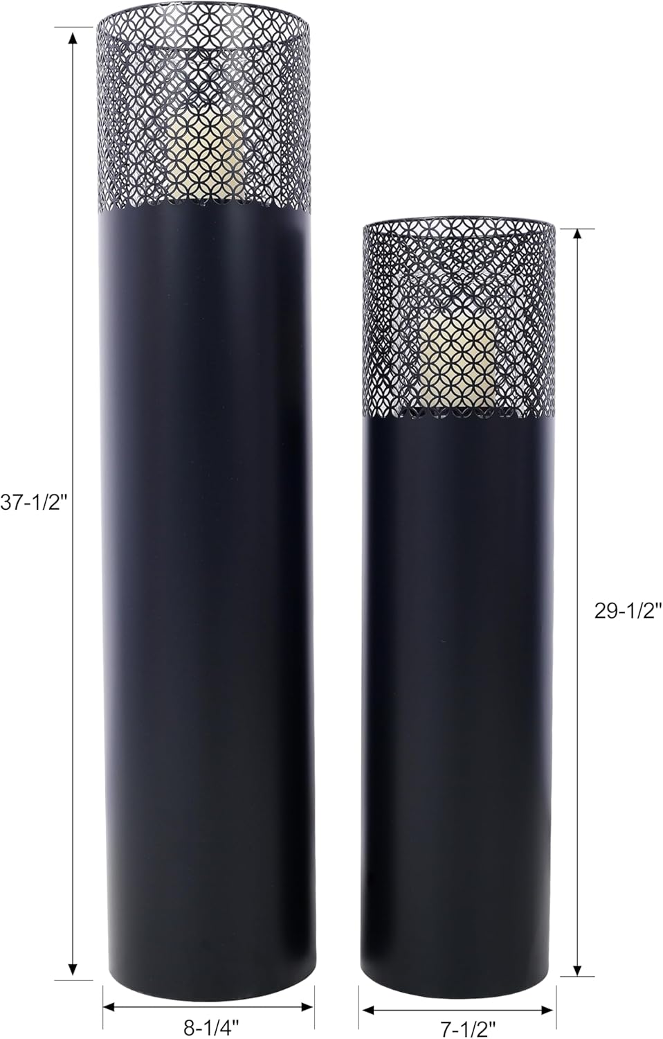Strawberry Fairy Decorative Lantern Columns Set of 2 Black