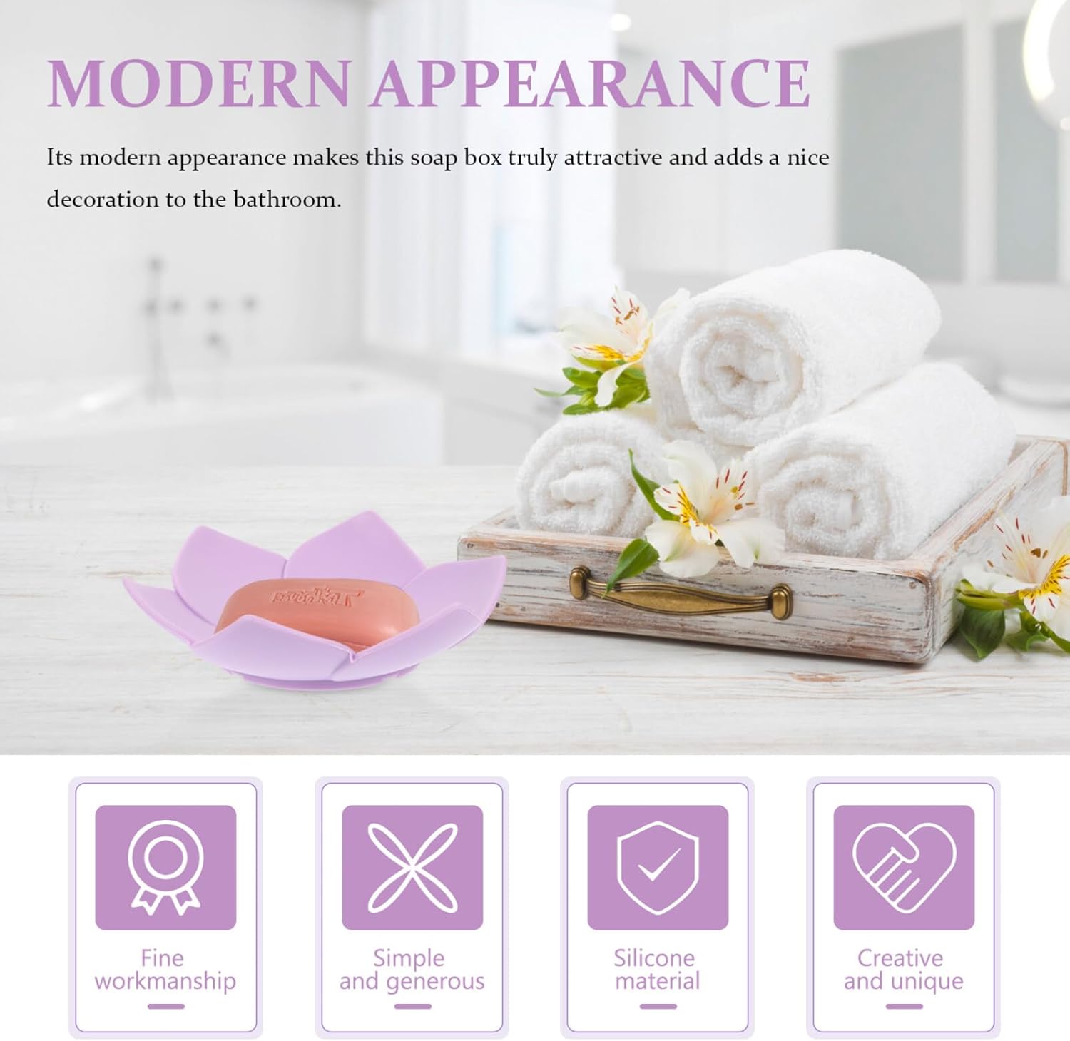 NOLITOY 2pcs Silicone Soap Dishes with Drainage