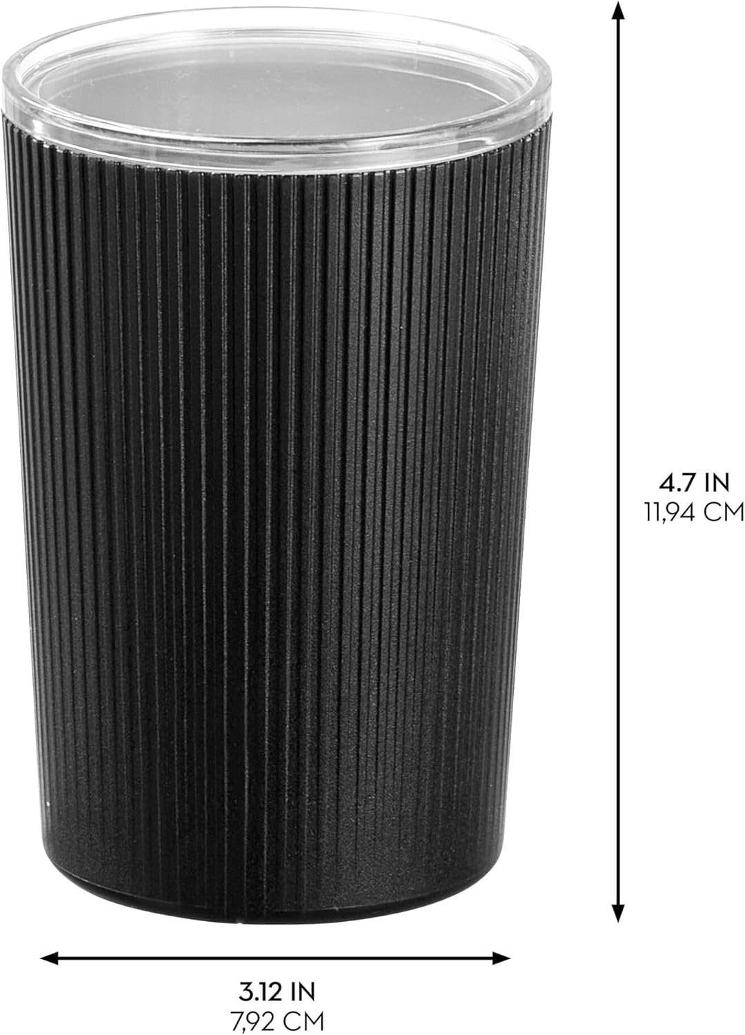 InterDesign iDesign Small Bathroom Storage Canister - BlackClear
