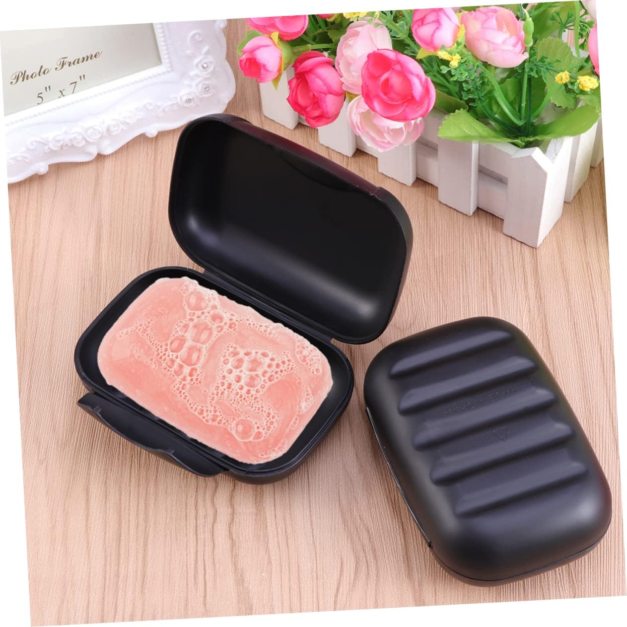 OUNONA Portable Leakproof Soap Dish with Lock for Travel Camping