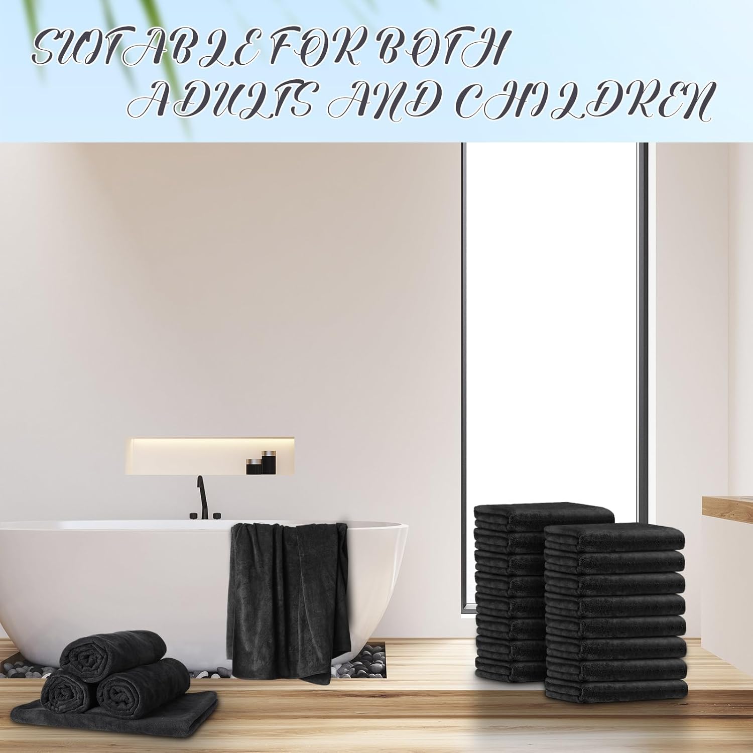 16 Pack Microfiber Bath Towels Bulk - Soft and Durable