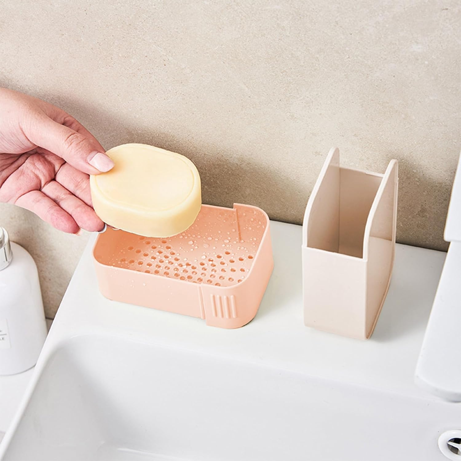 Bar Soap Travel Case Pink Leakproof Portable Holder