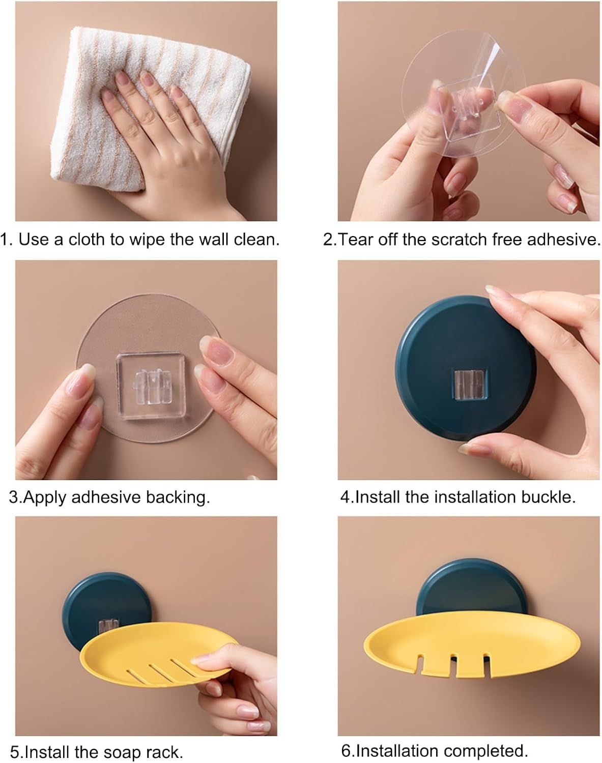 Curfair Soap Dish Wall-Mounted Black Durable