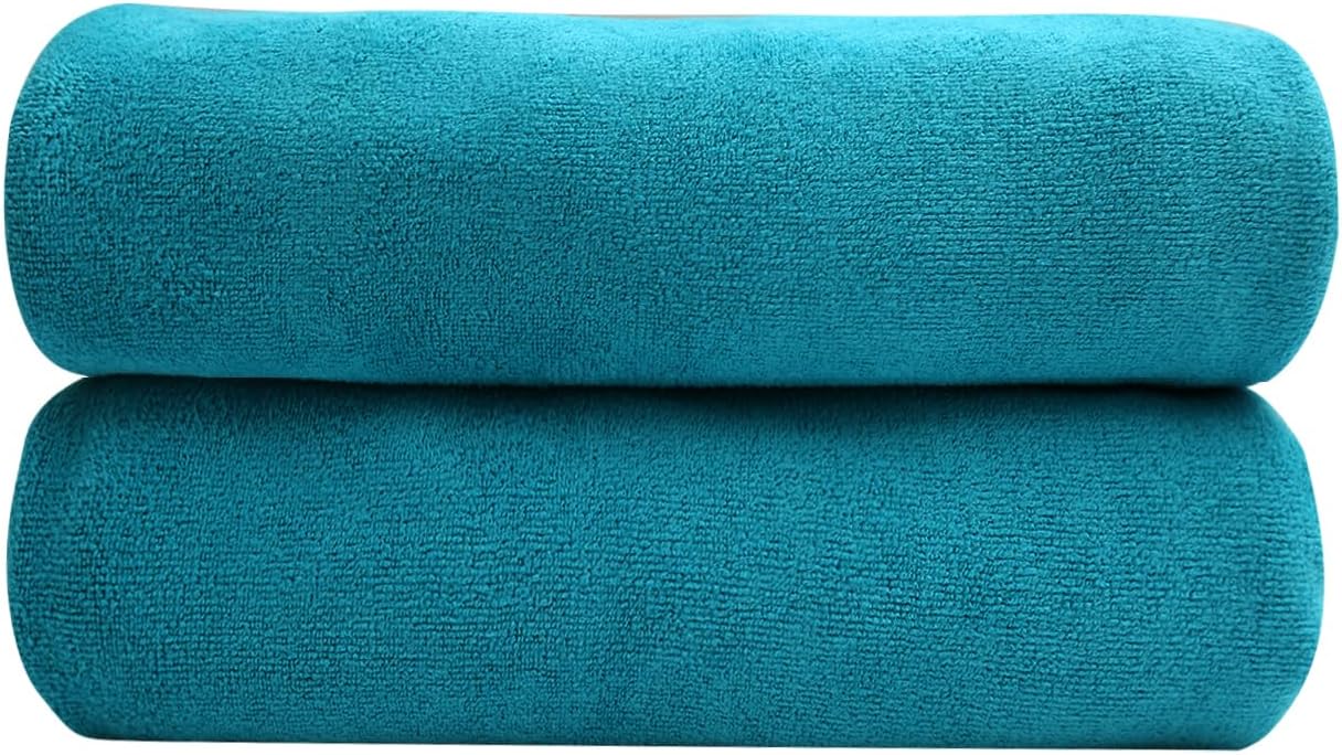 JML Microfiber Bath Towel Set 2 Pack - Soft Absorbent Quick Drying Teal
