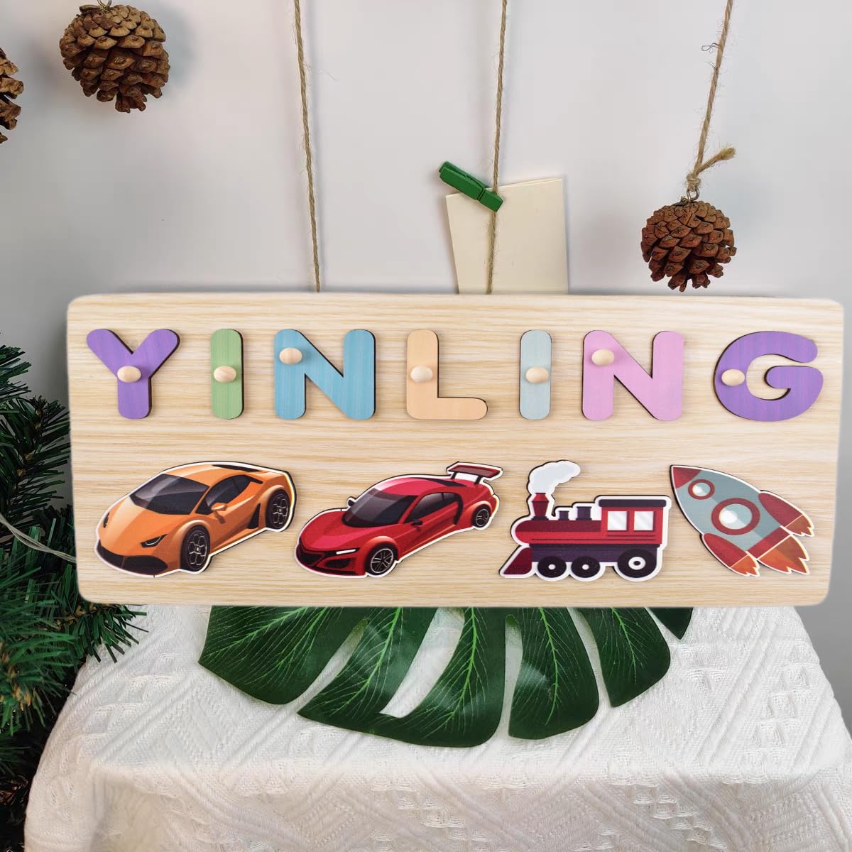 LearnToy Name Puzzle for Kids Customized Wooden Toy