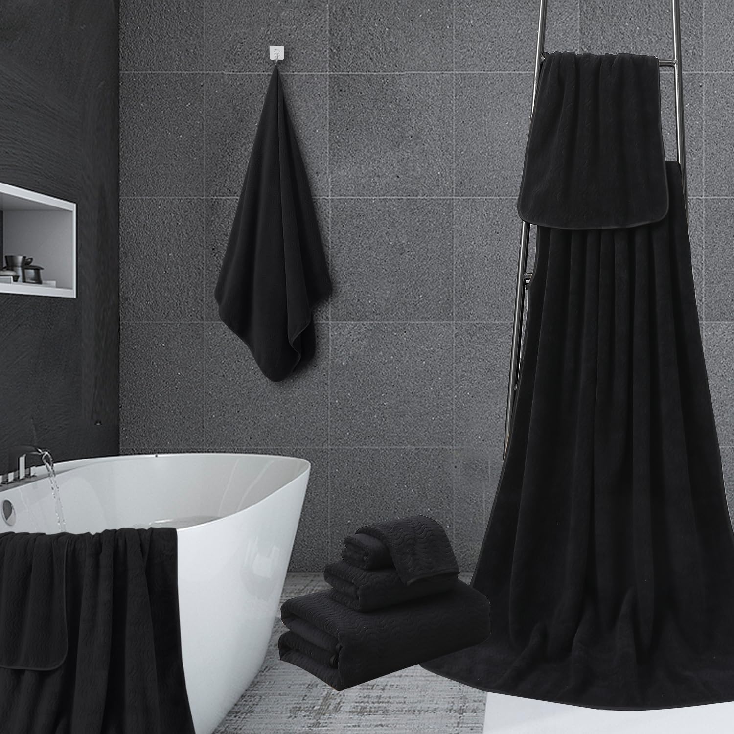 Jessy Home 4 Piece Extra Large Bath Towel Set 1
