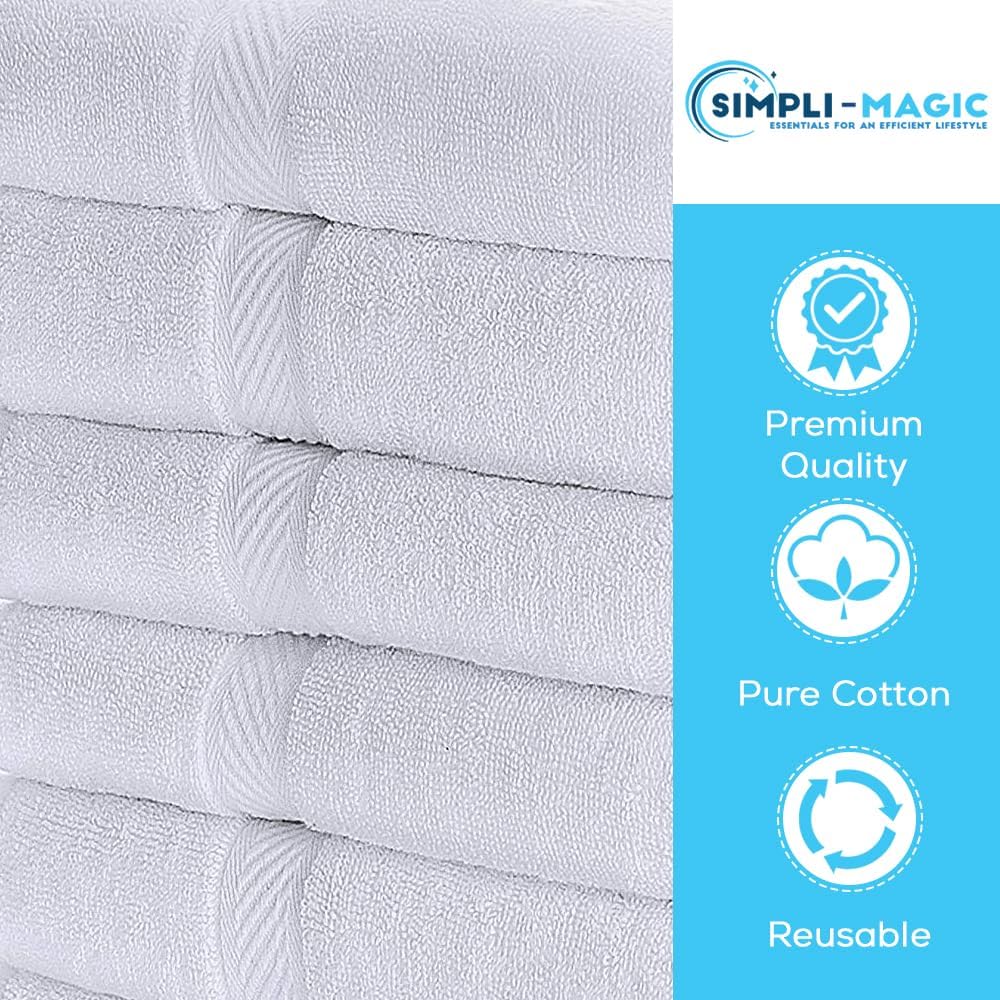 SIMPLI-MAGIC Bath Towel Set 6-Piece 24x46 White