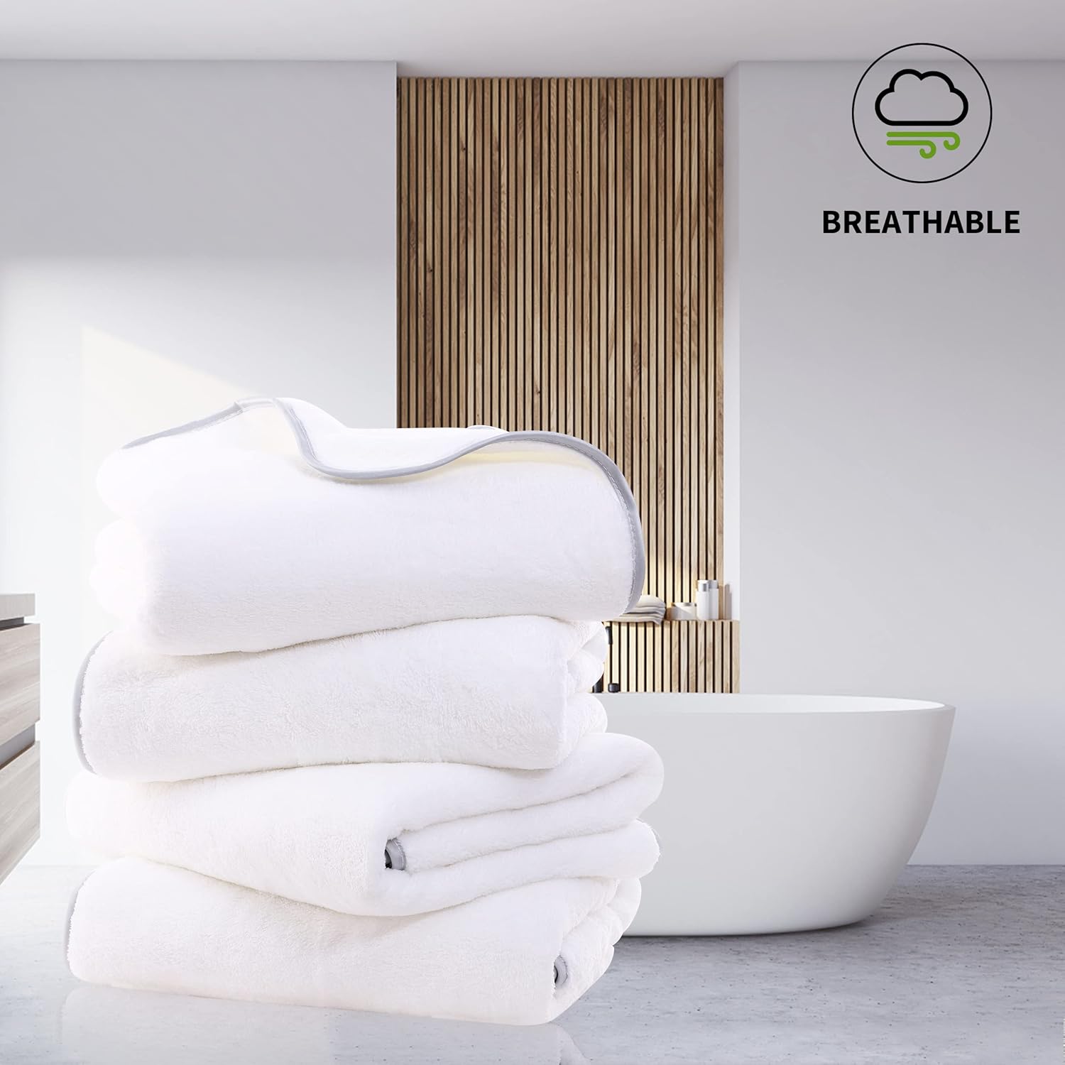 Cosy Family 4 Pack Microfiber Bath Towels - Ultra Soft Quick Drying Lightweight